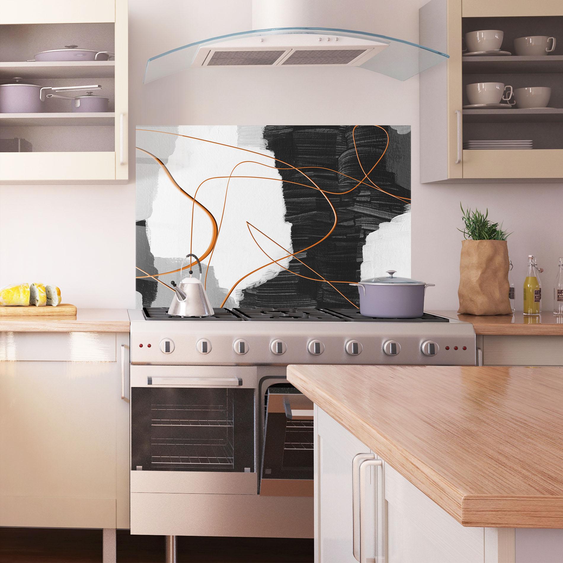 Стъклен панел за кухня Abstract Ink Painting mockup 1