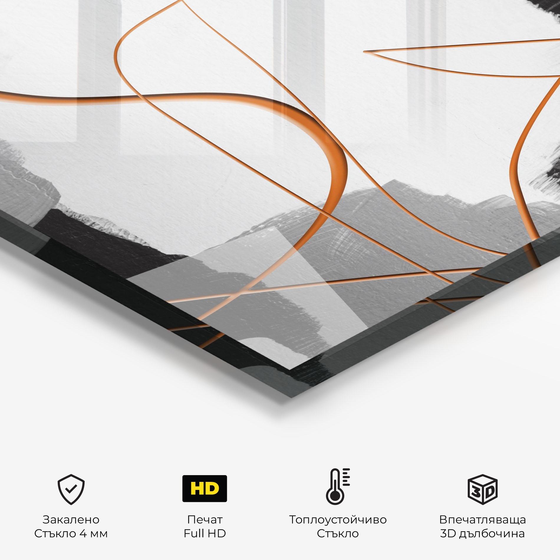 Стъклен панел за кухня Abstract Ink Painting mockup 2