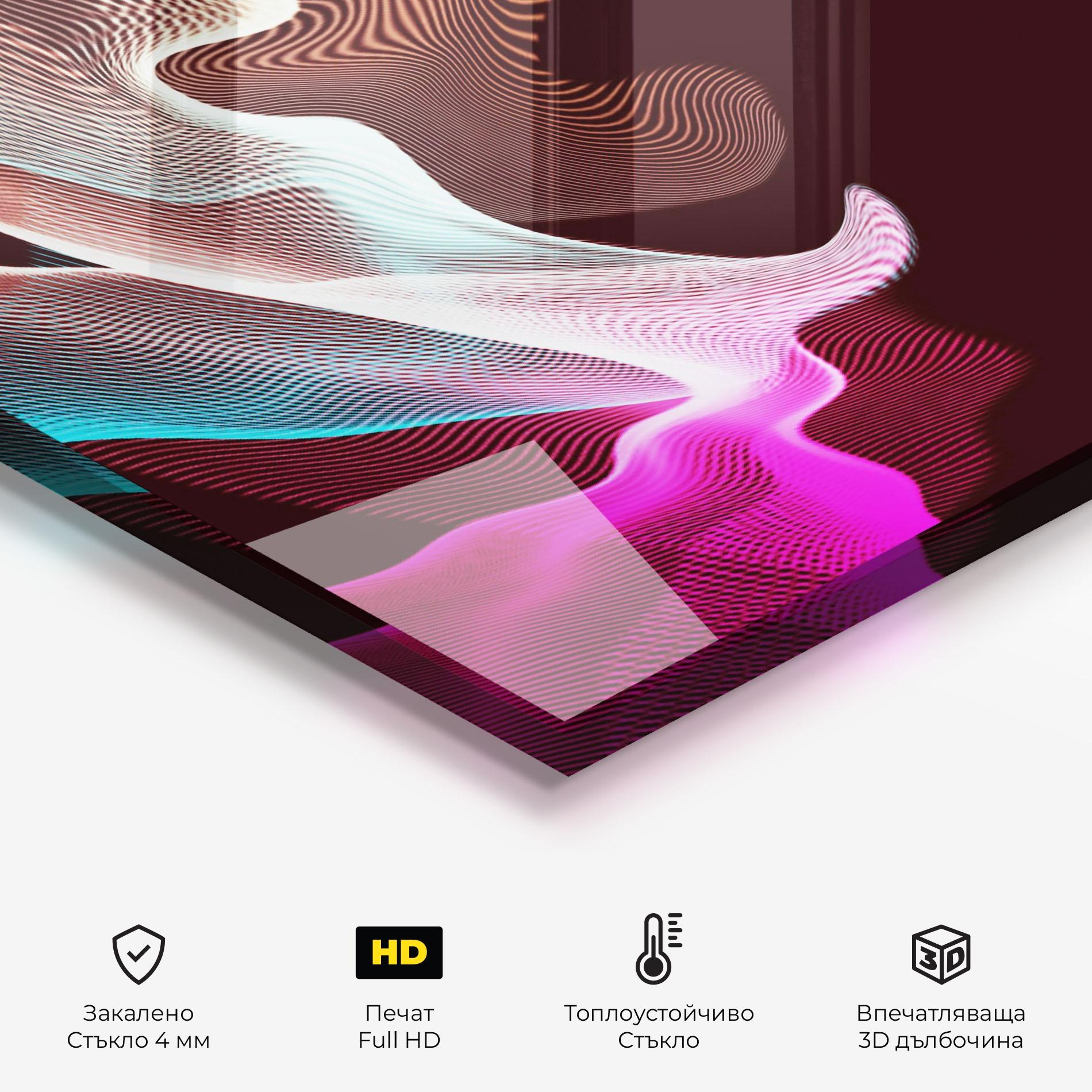 Стъклен панел за кухня Abstract Wave Effect mockup 2