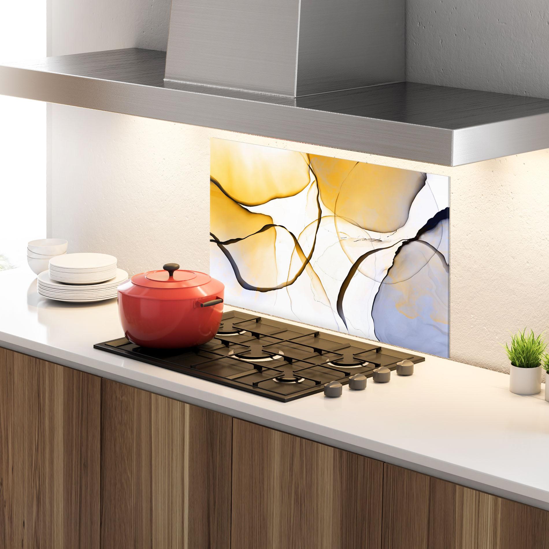 Стъклен панел за кухня Abstract Alcohol Ink mockup 4