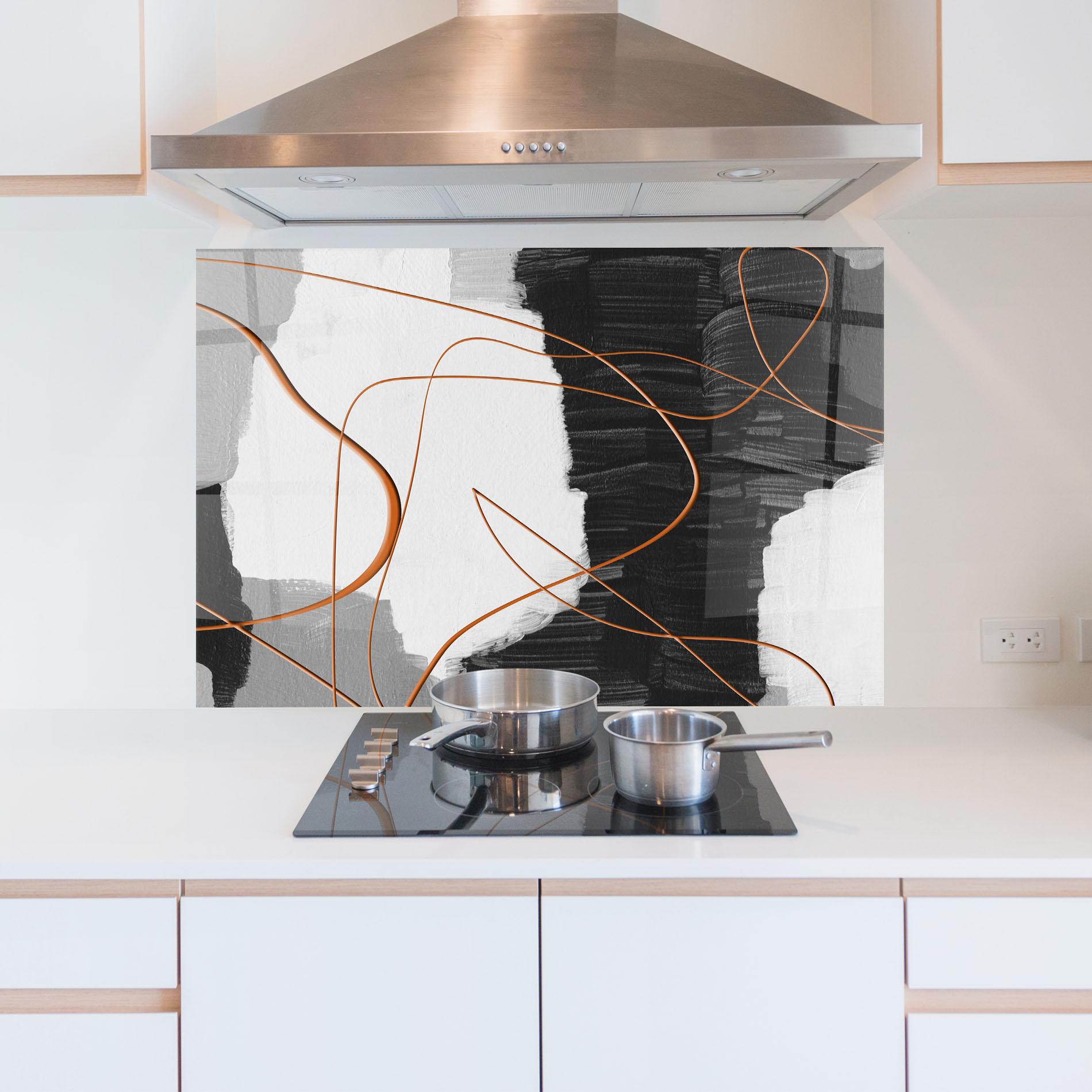Стъклен панел за кухня Abstract Ink Painting mockup 5