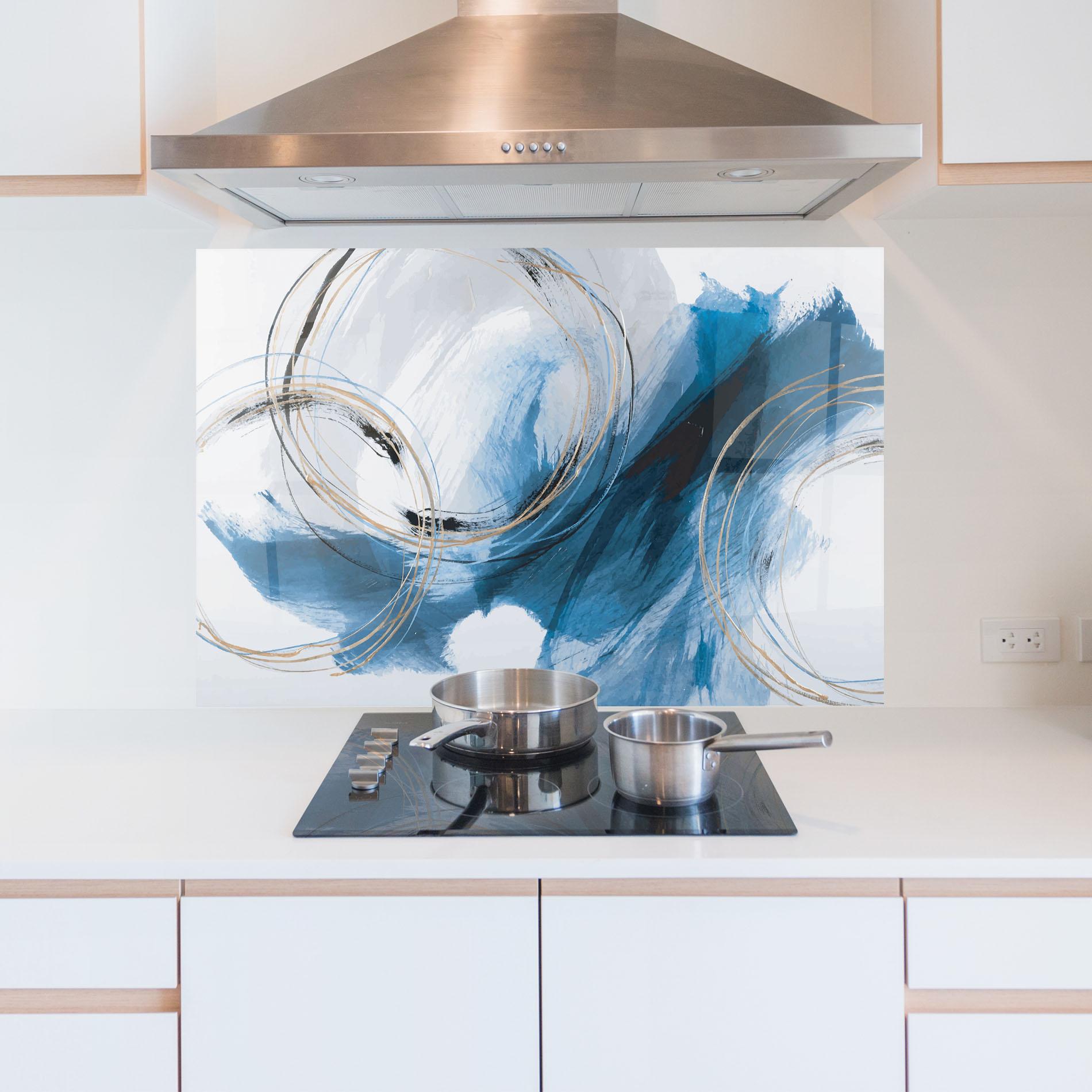 Стъклен панел за кухня Beautiful Abstract Painting mockup 5