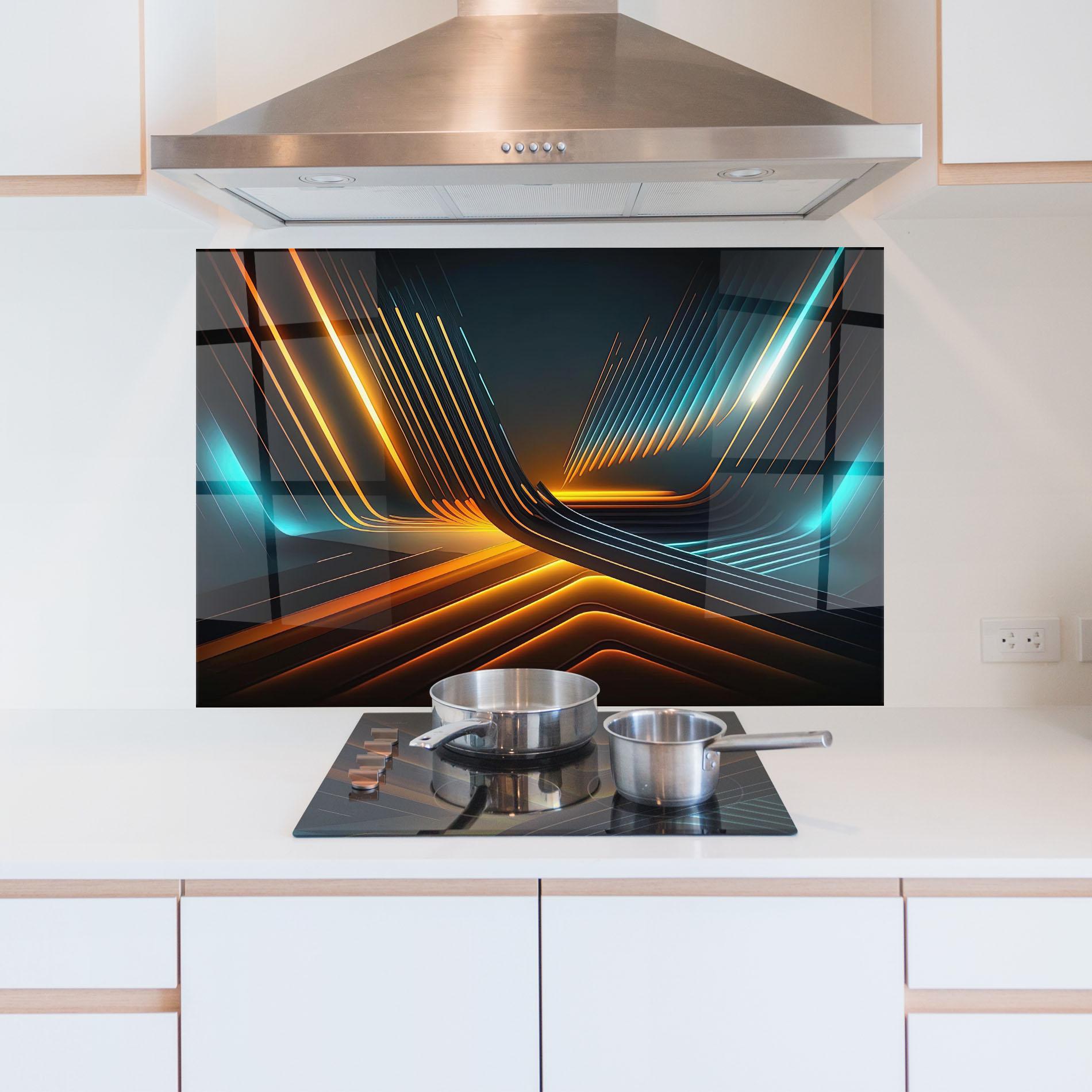 Стъклен панел за кухня Futuristic Background mockup 5