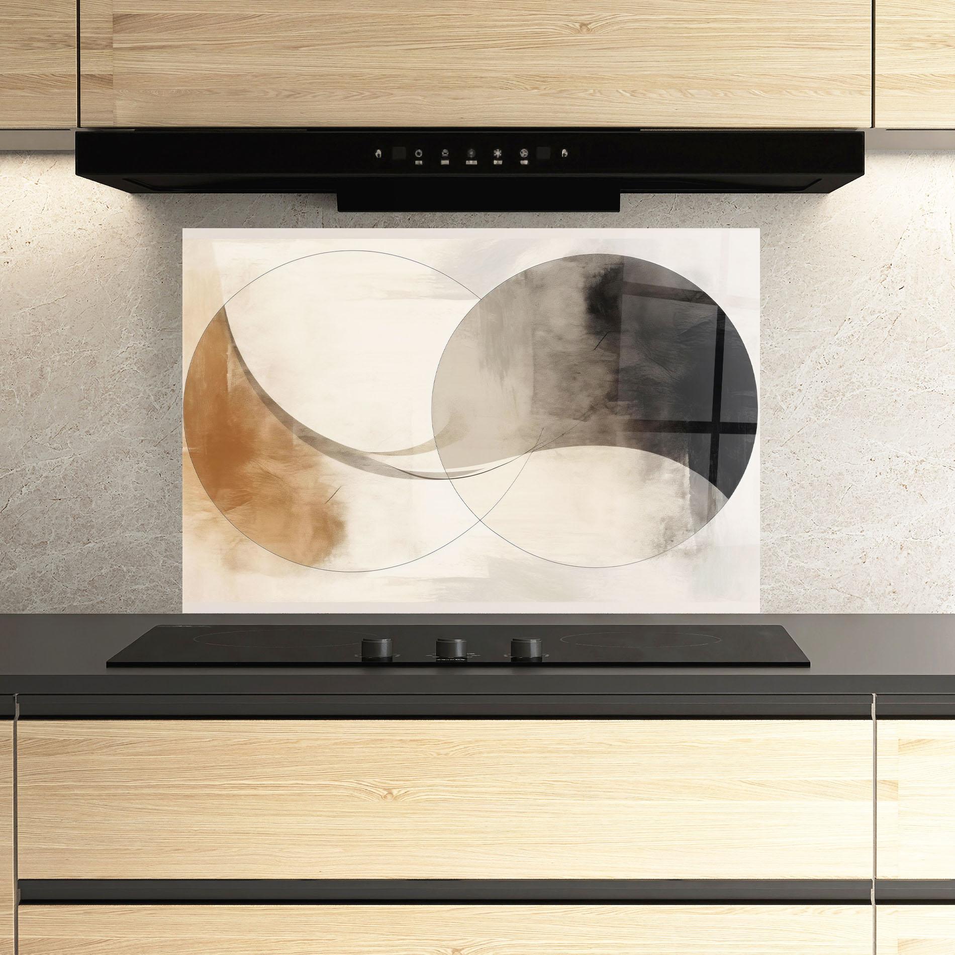 Стъклен панел за кухня Abstract Circle Painting mockup 3