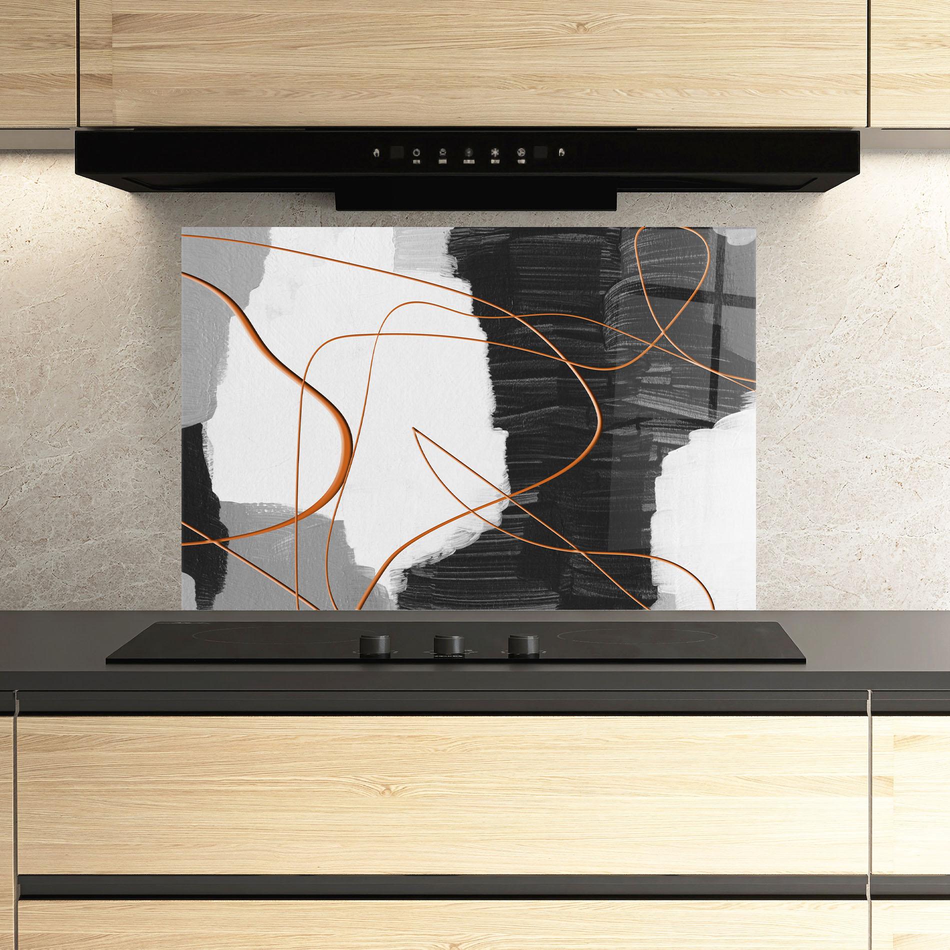 Стъклен панел за кухня Abstract Ink Painting mockup 3