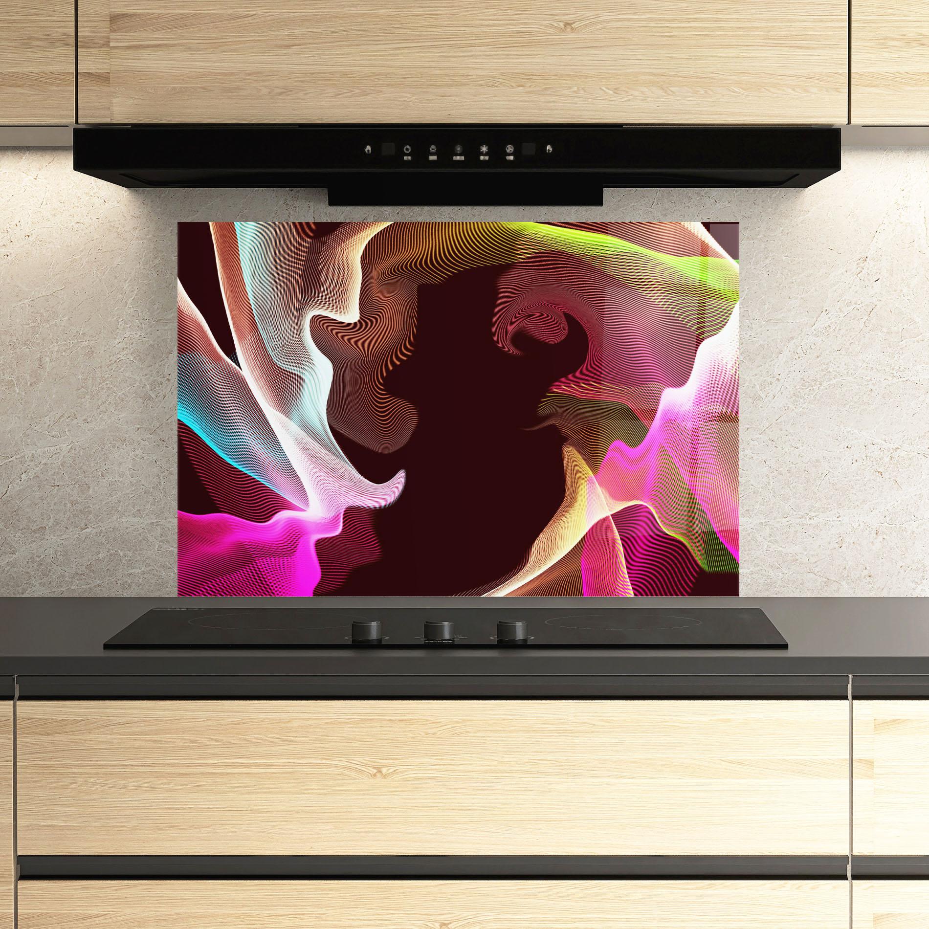 Стъклен панел за кухня Abstract Wave Effect mockup 3