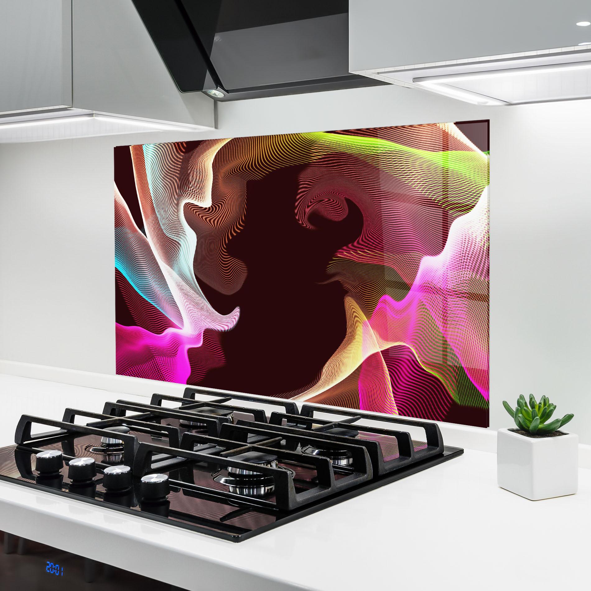 Стъклен панел за кухня Abstract Wave Effect mockup 6