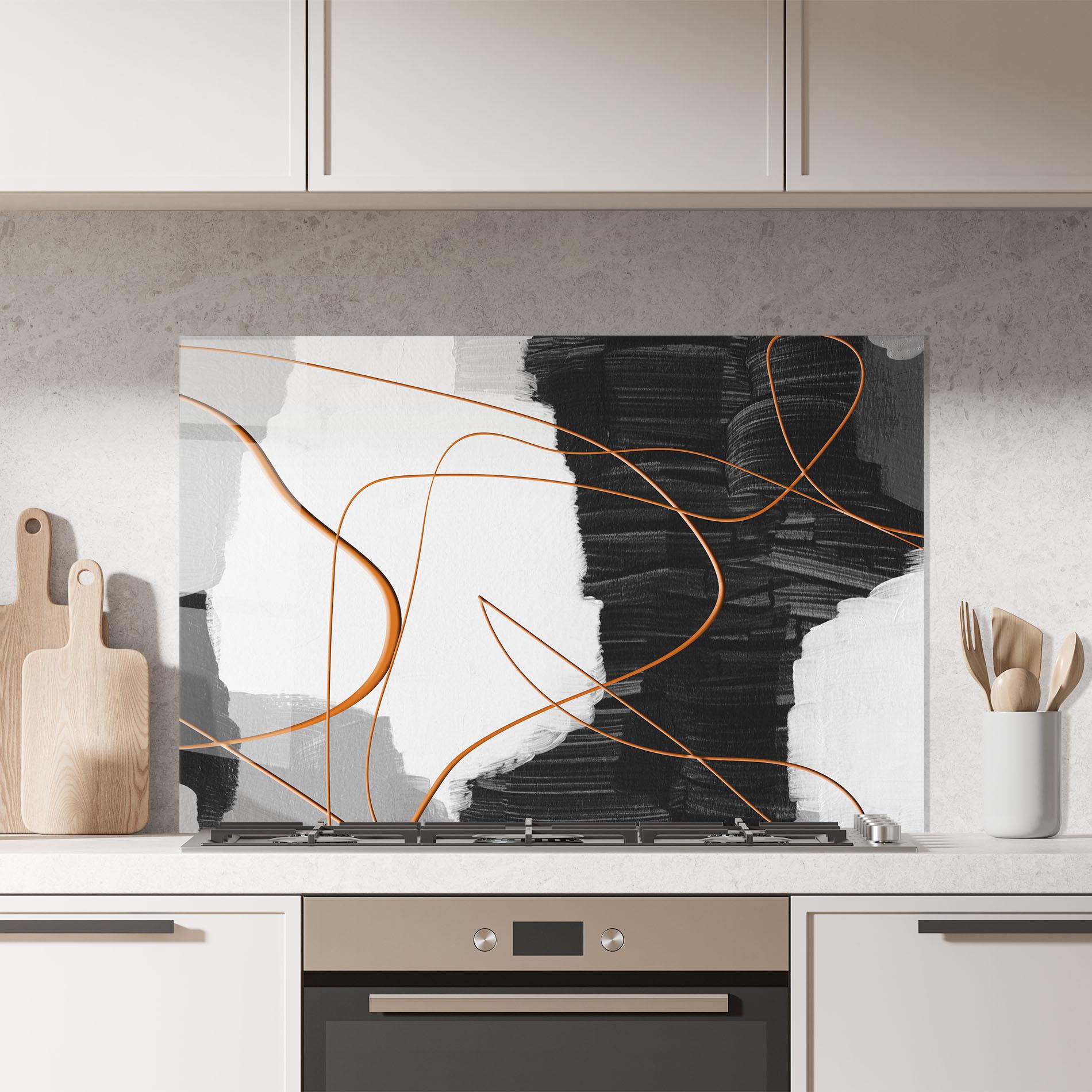 Стъклен панел за кухня Abstract Ink Painting mockup 7