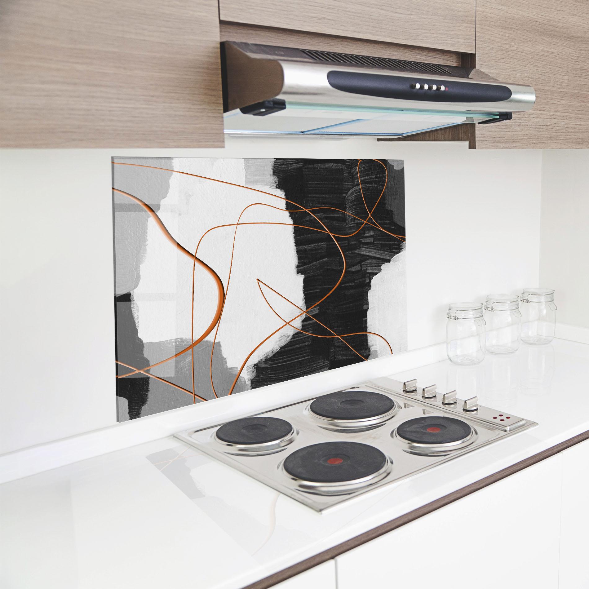 Стъклен панел за кухня Abstract Ink Painting mockup 8