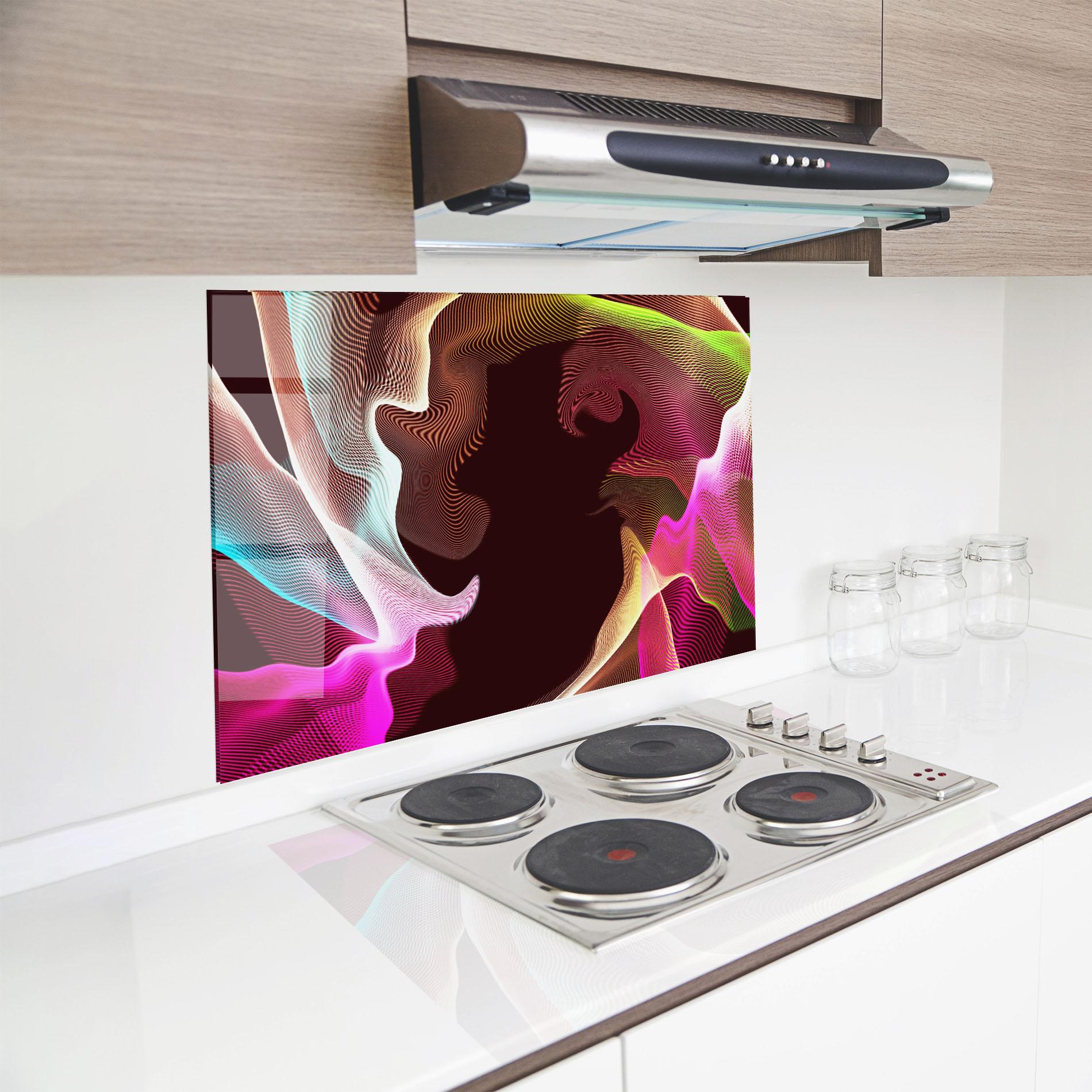 Стъклен панел за кухня Abstract Wave Effect mockup 8