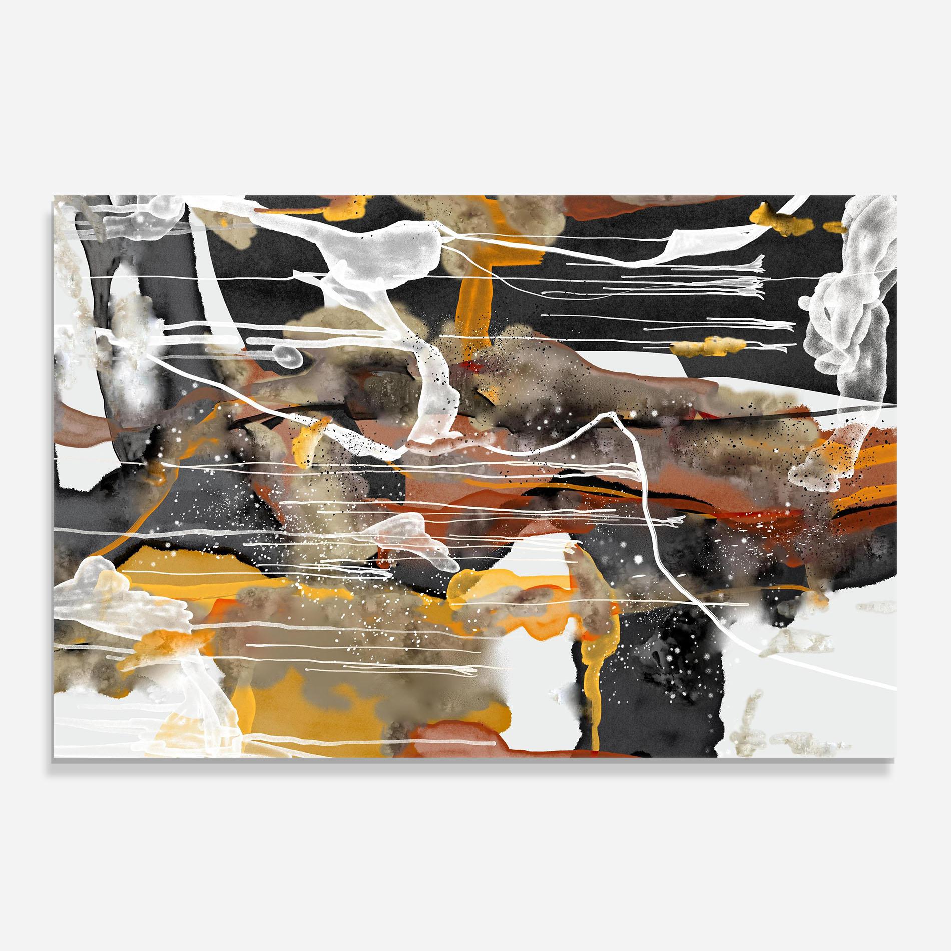 Стъклен панел за кухня Abstract Water Colors mockup 0