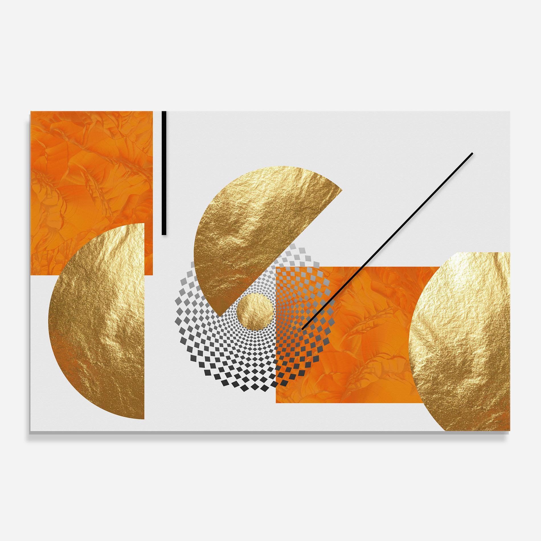 Стъклен панел за кухня Beautiful Gold Shapes mockup 0