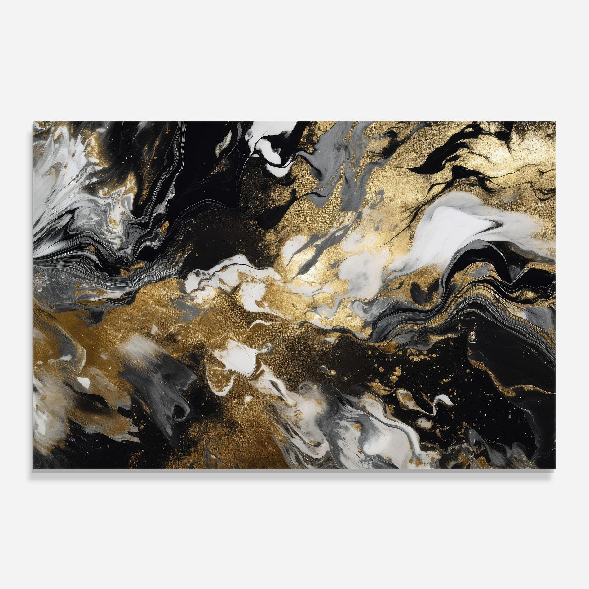 Стъклен панел за кухня Gold Acrylic Fluid mockup 0