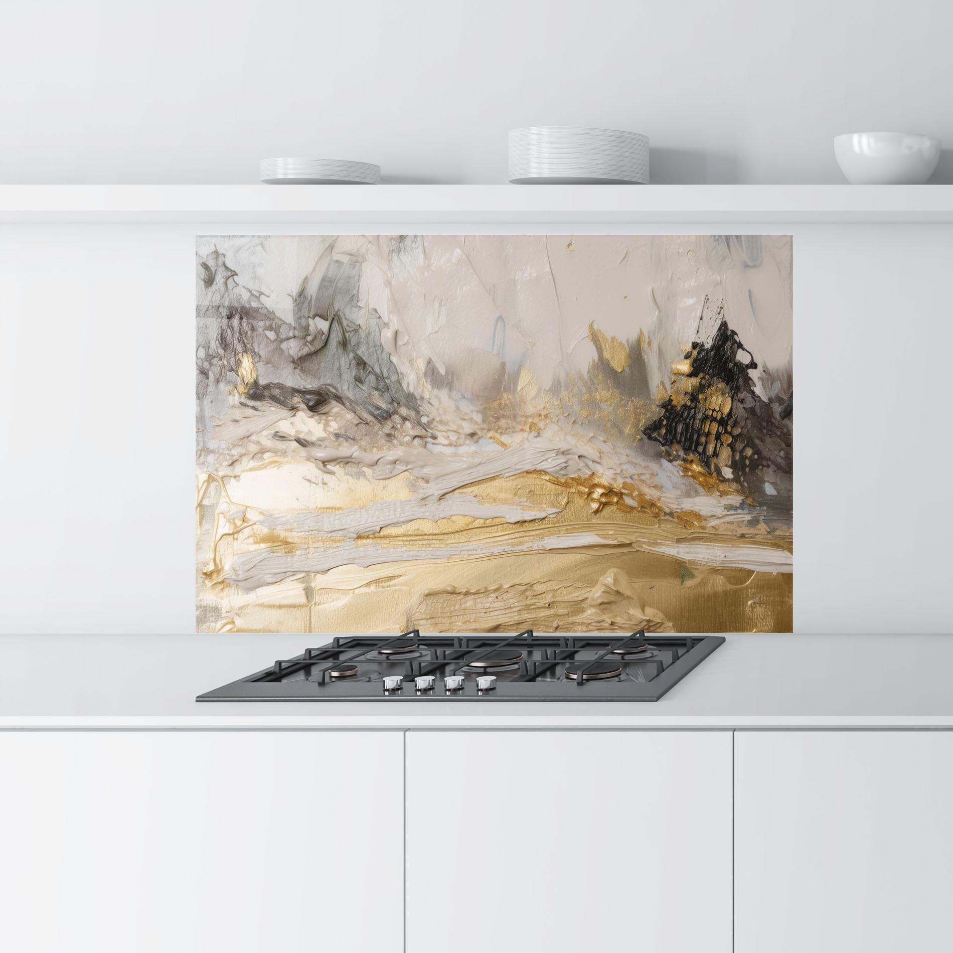 Стъклен панел за кухня Abstract White Waves mockup 9