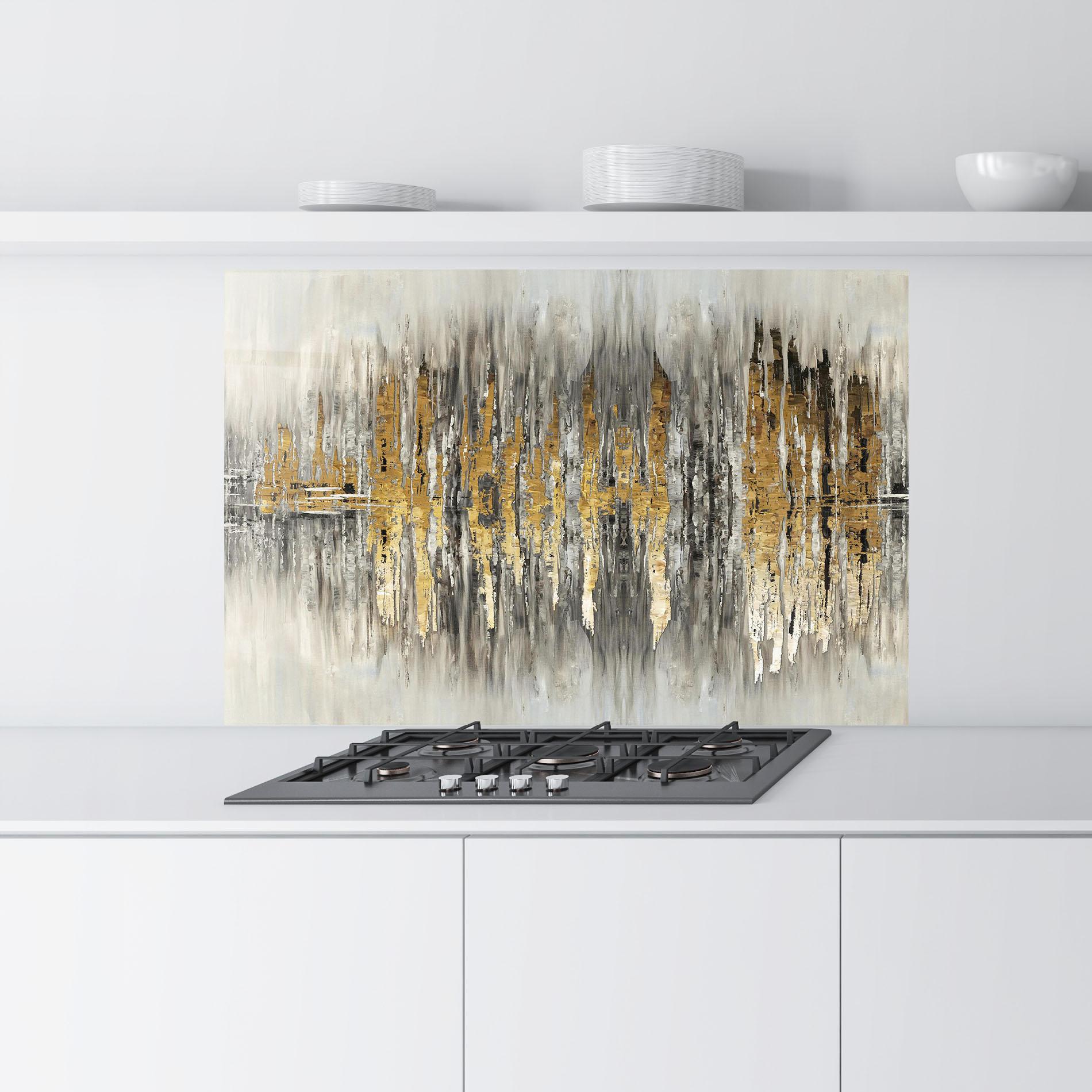 Стъклен панел за кухня Acrylic Silver Paint mockup 9