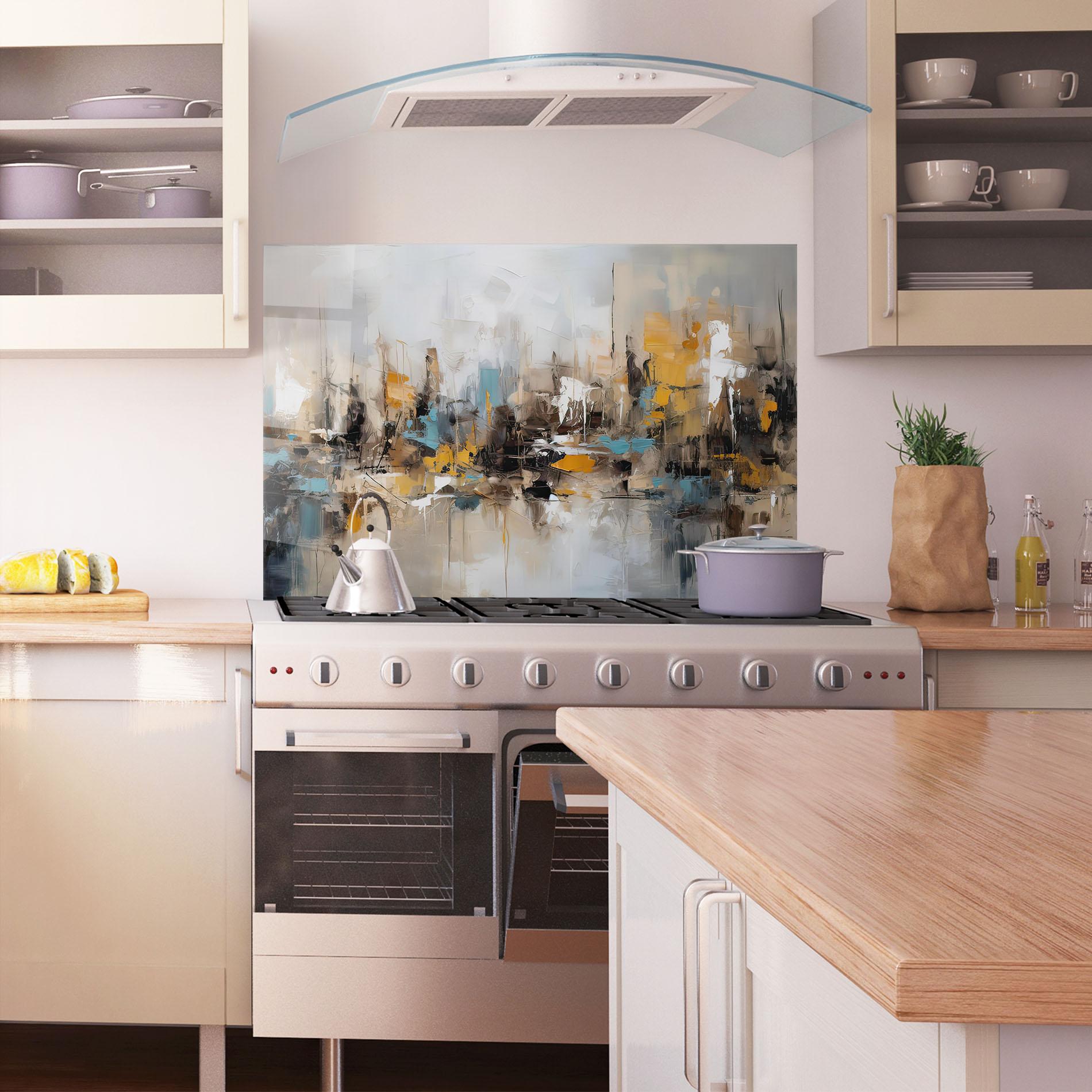 Стъклен панел за кухня Abstract Los Angeles mockup 1