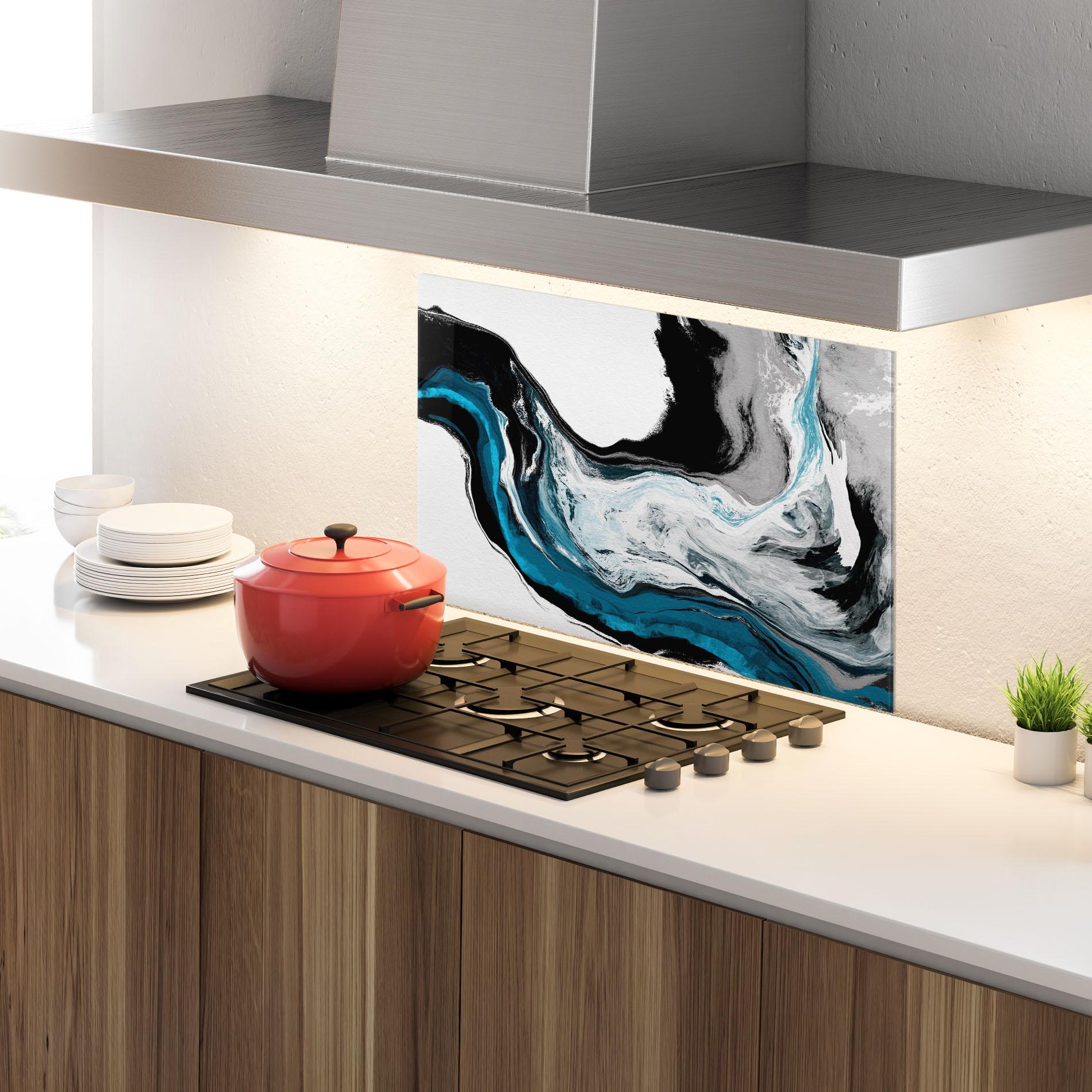 Стъклен панел за кухня Beautiful Abstract Wave mockup 4