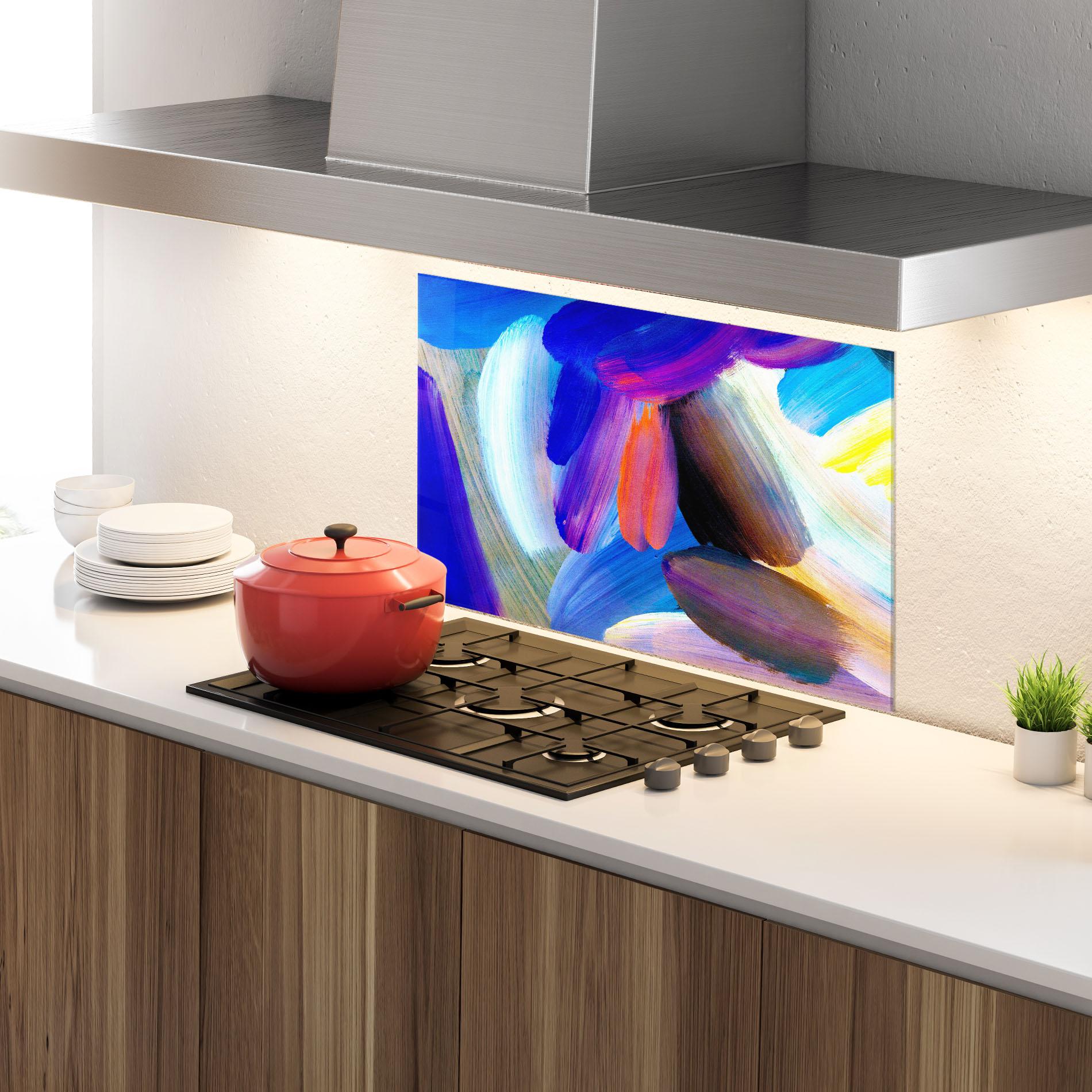 Стъклен панел за кухня Colorful Abstract mockup 4