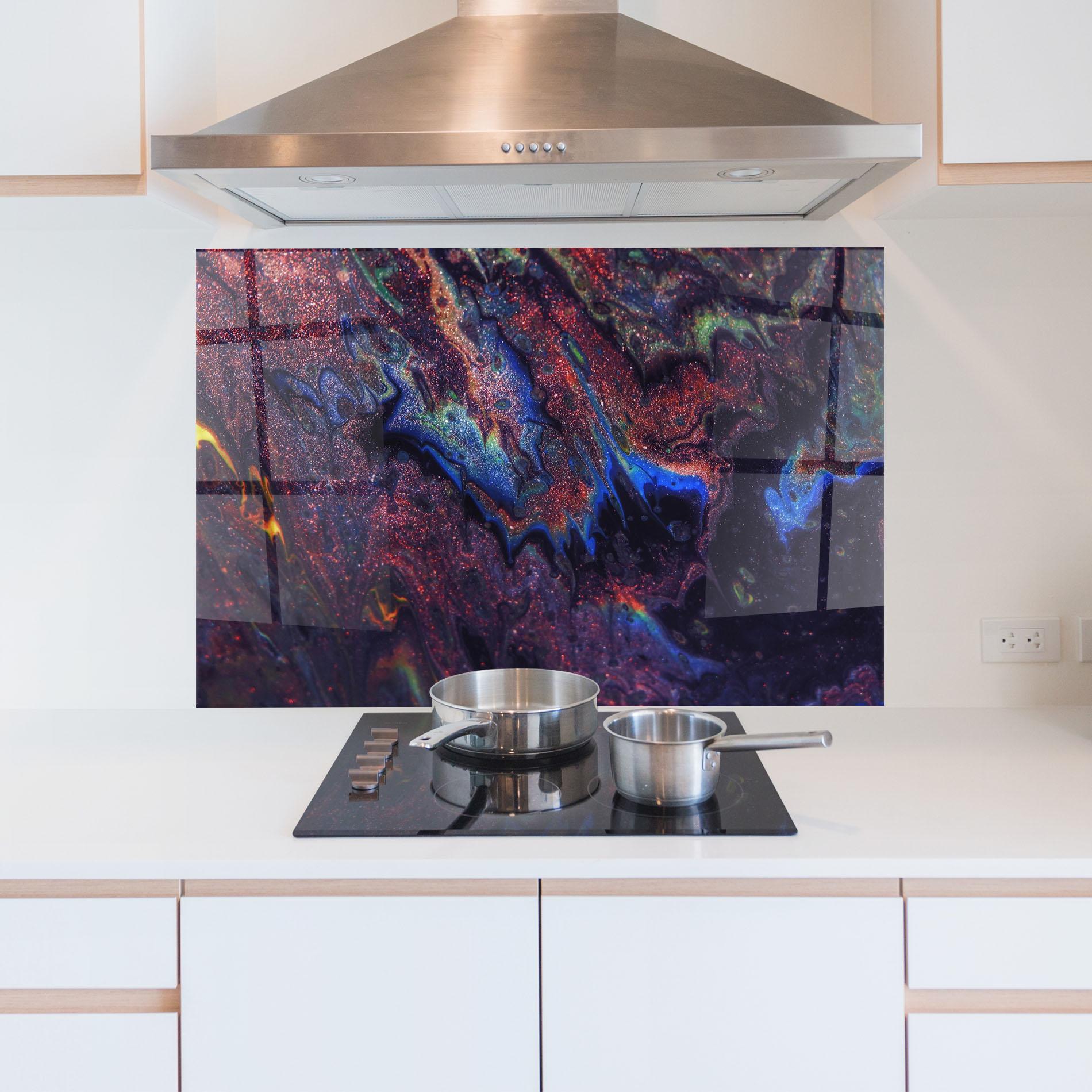 Стъклен панел за кухня Abstract Shadows mockup 5