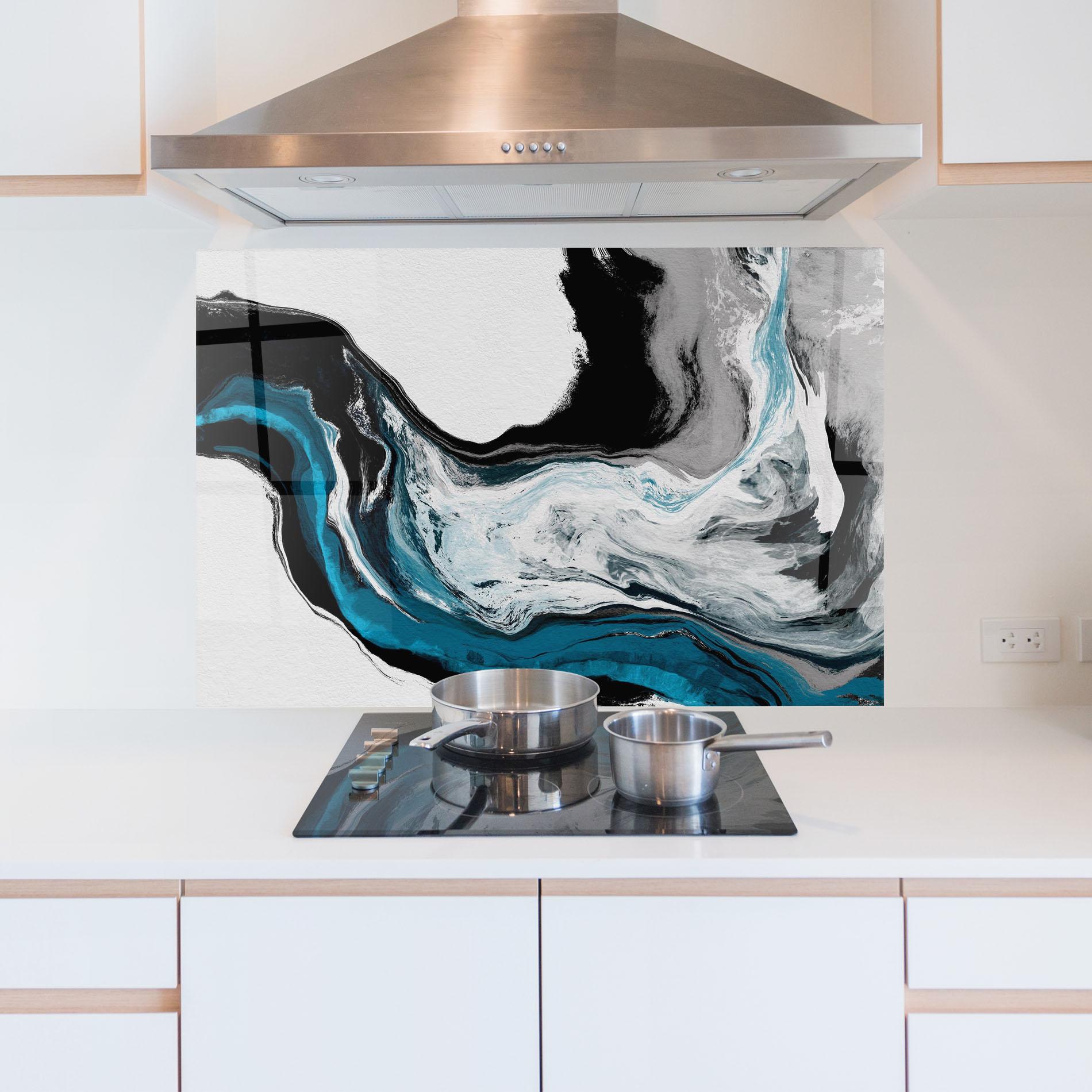 Стъклен панел за кухня Beautiful Abstract Wave mockup 5