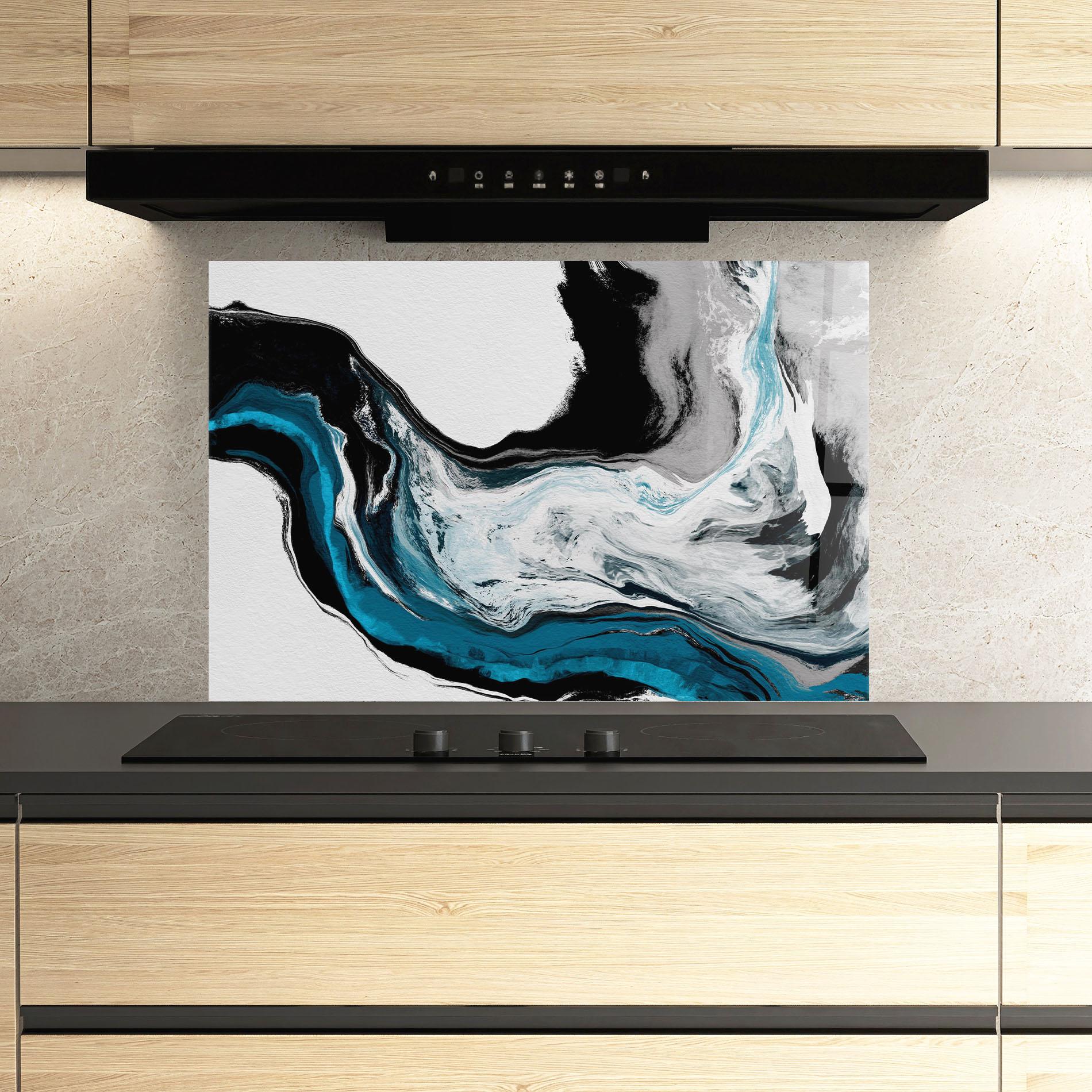 Стъклен панел за кухня Beautiful Abstract Wave mockup 3