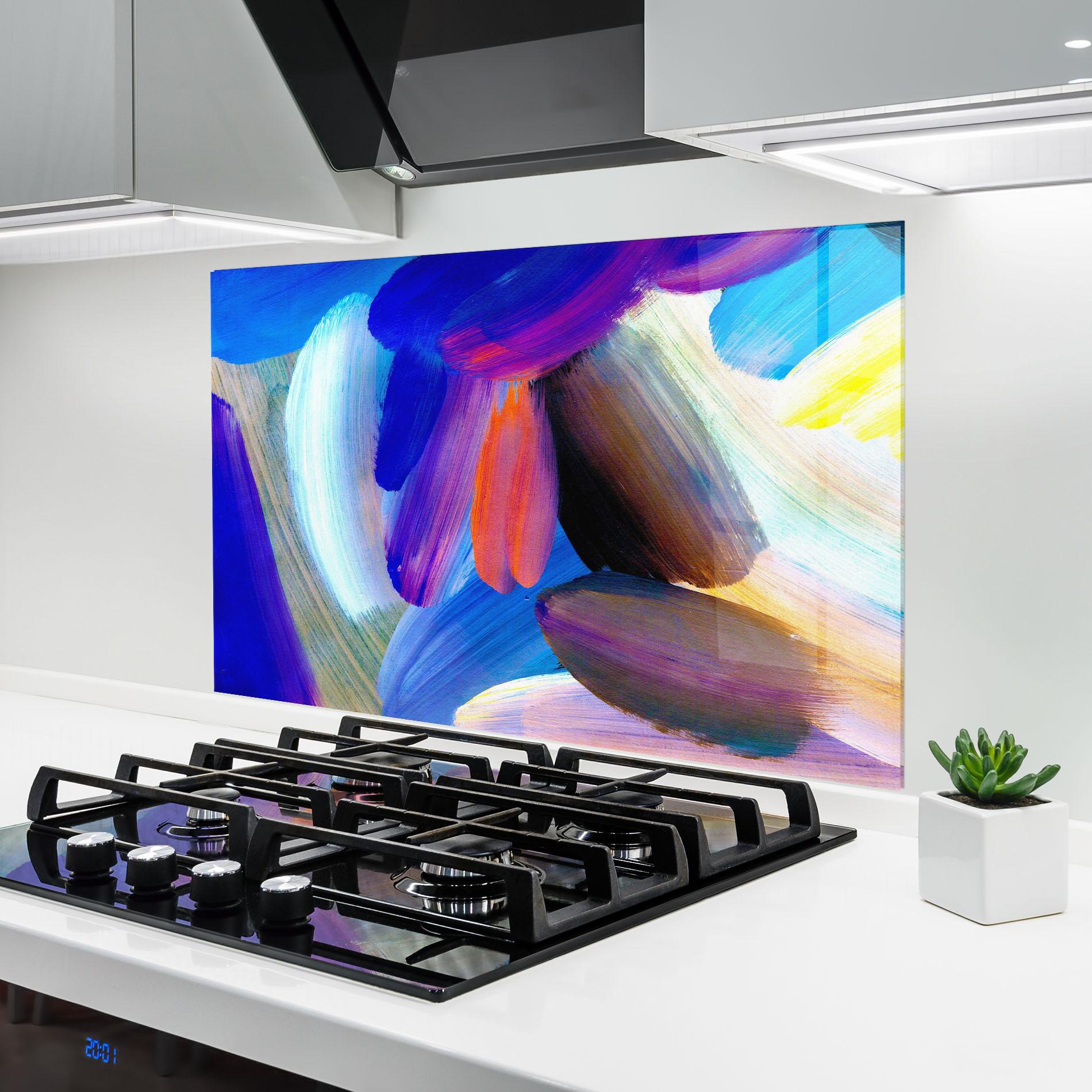 Стъклен панел за кухня Colorful Abstract mockup 6