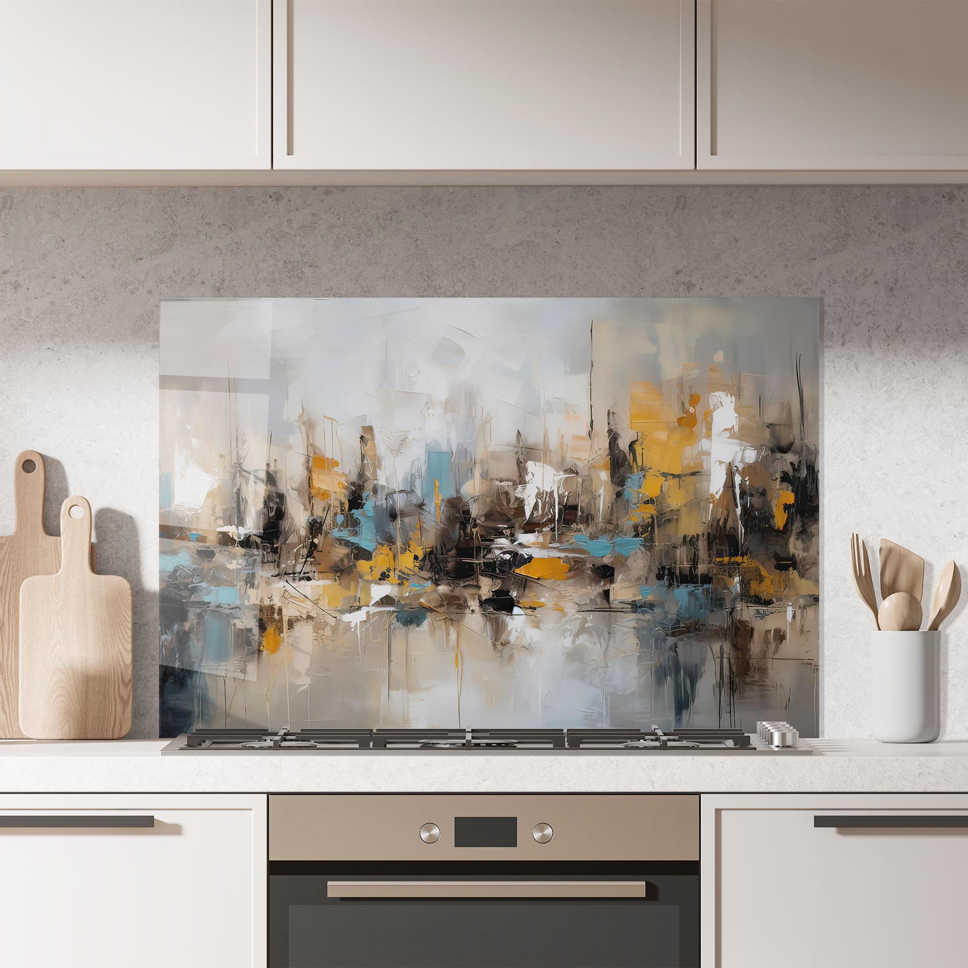 Стъклен панел за кухня Abstract Los Angeles mockup 7