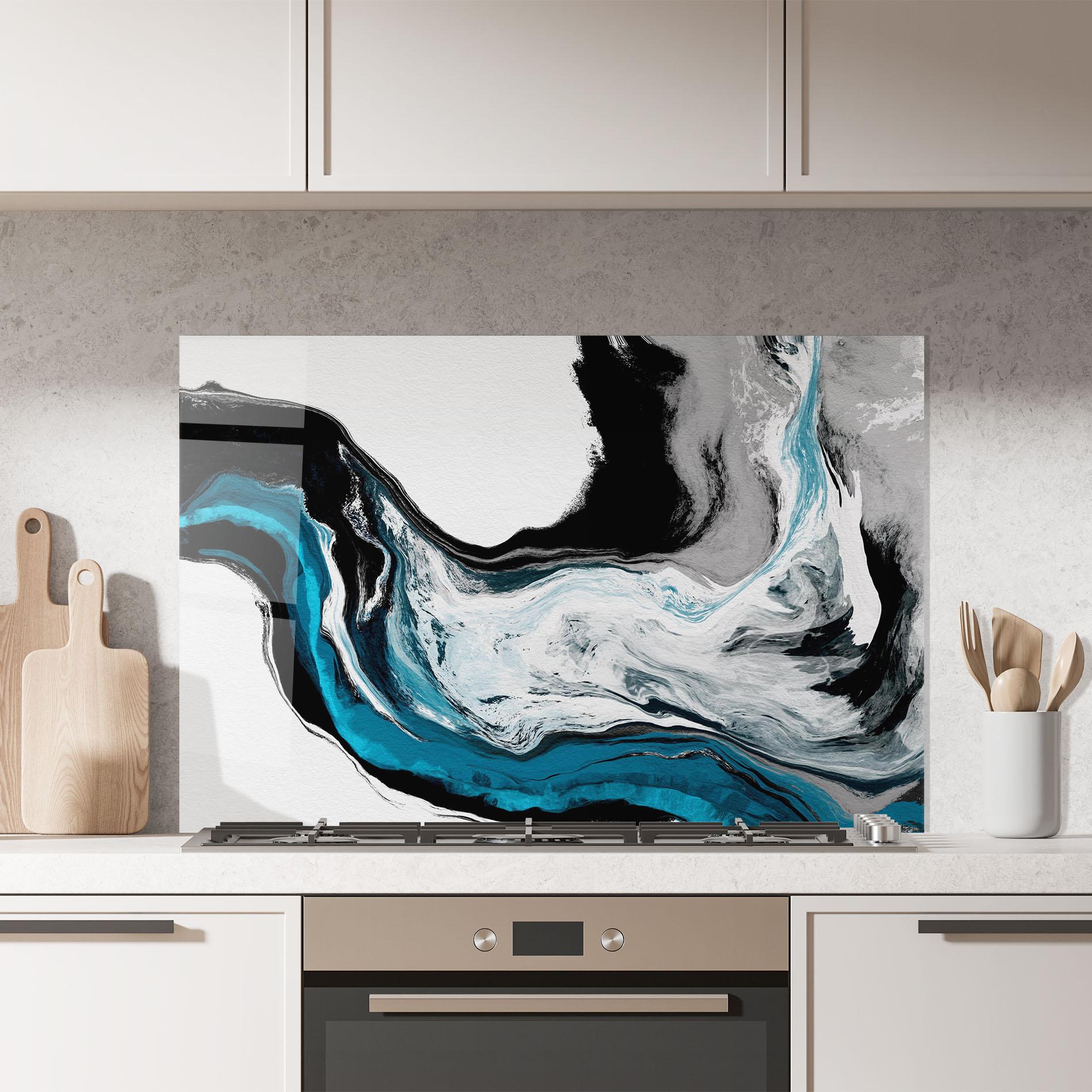 Стъклен панел за кухня Beautiful Abstract Wave mockup 7