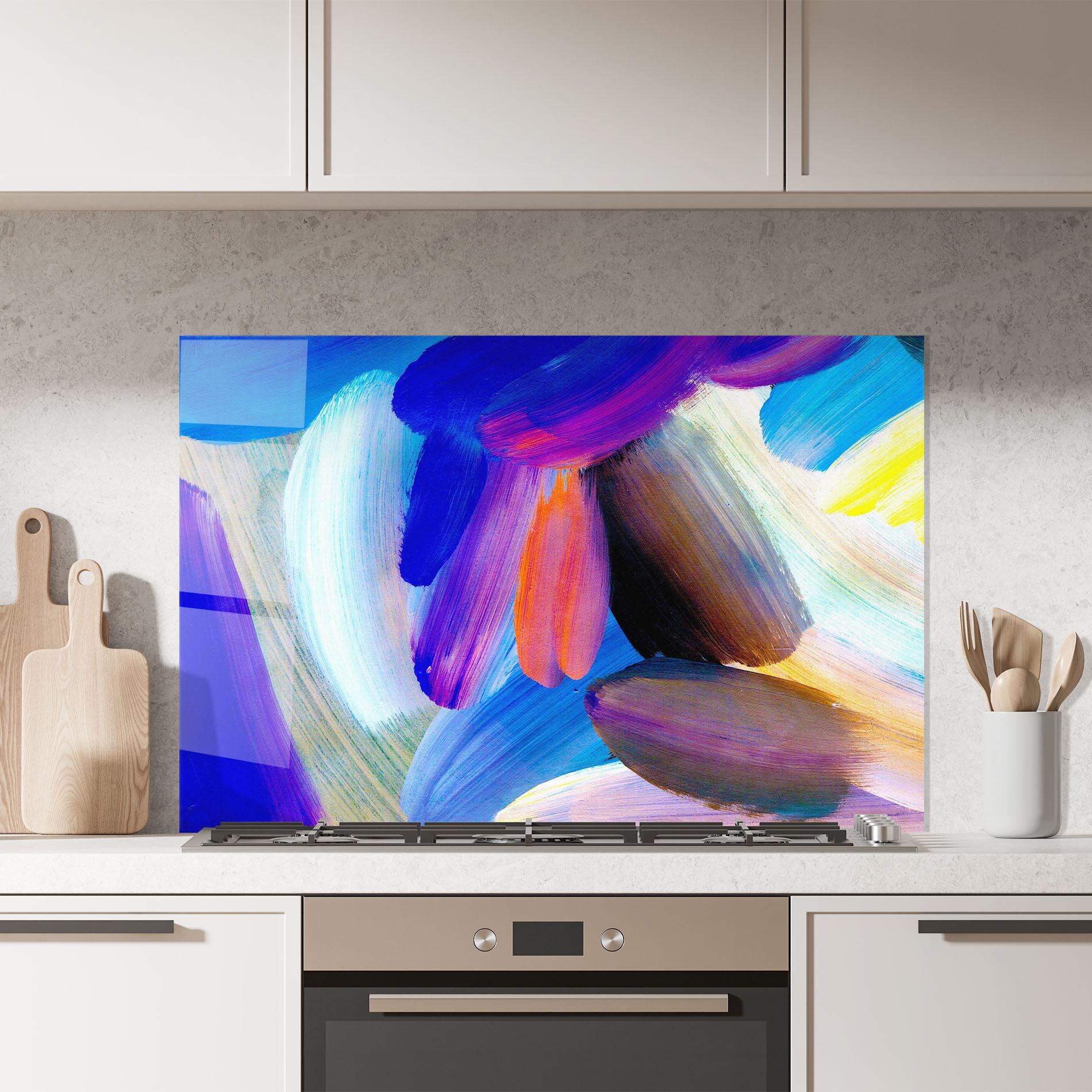 Стъклен панел за кухня Colorful Abstract mockup 7