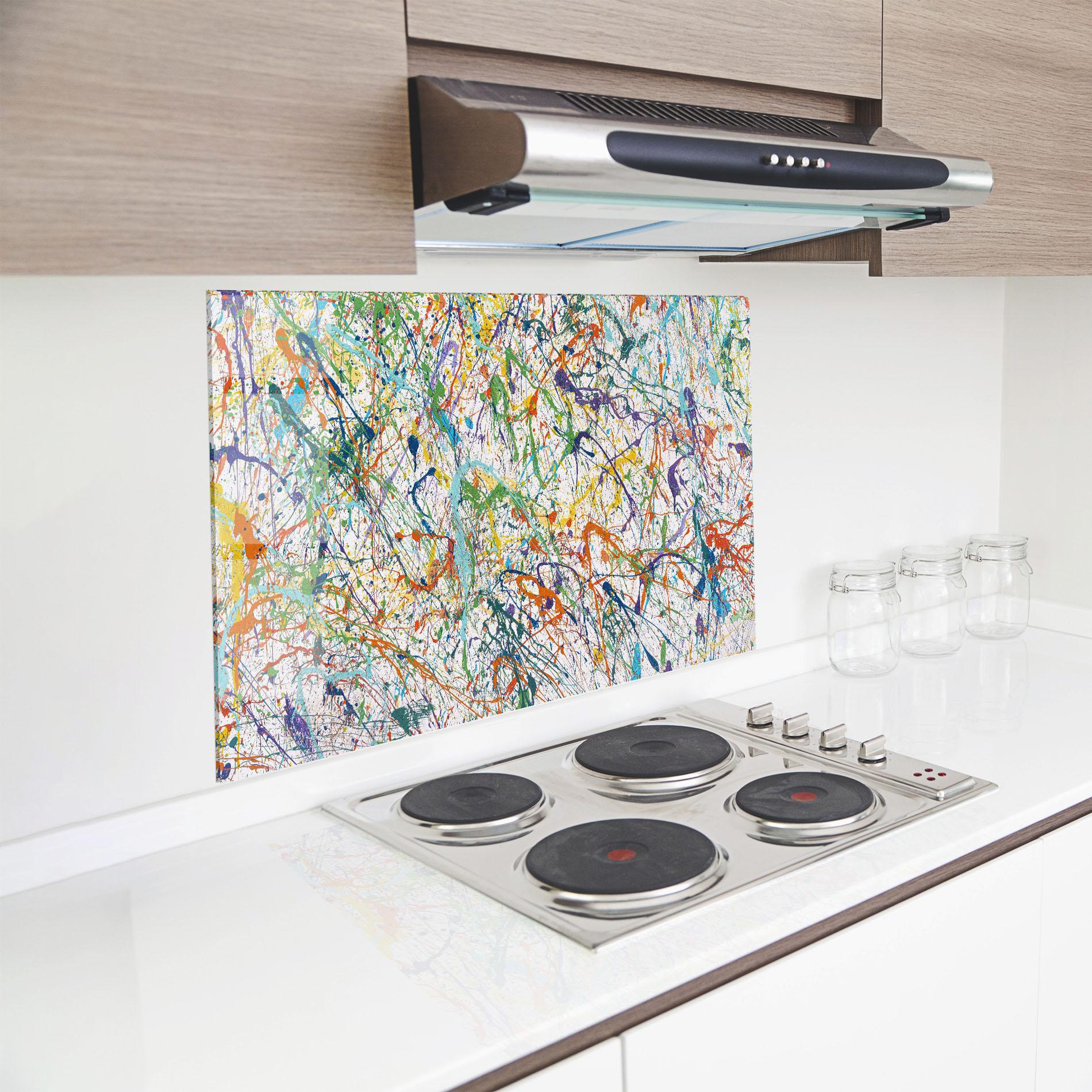 Стъклен панел за кухня Art Explosion mockup 8