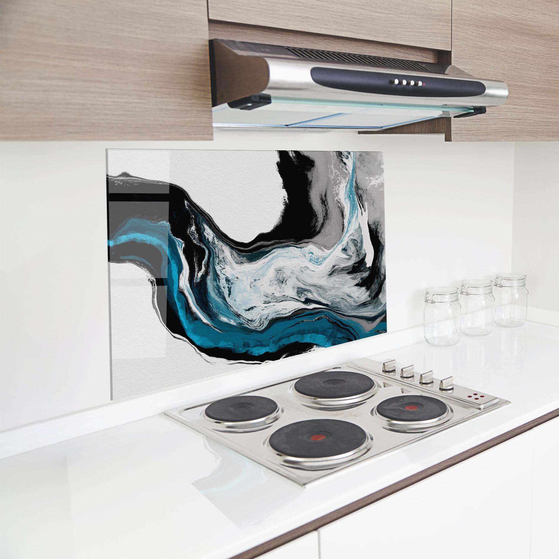 Стъклен панел за кухня Beautiful Abstract Wave mockup 8