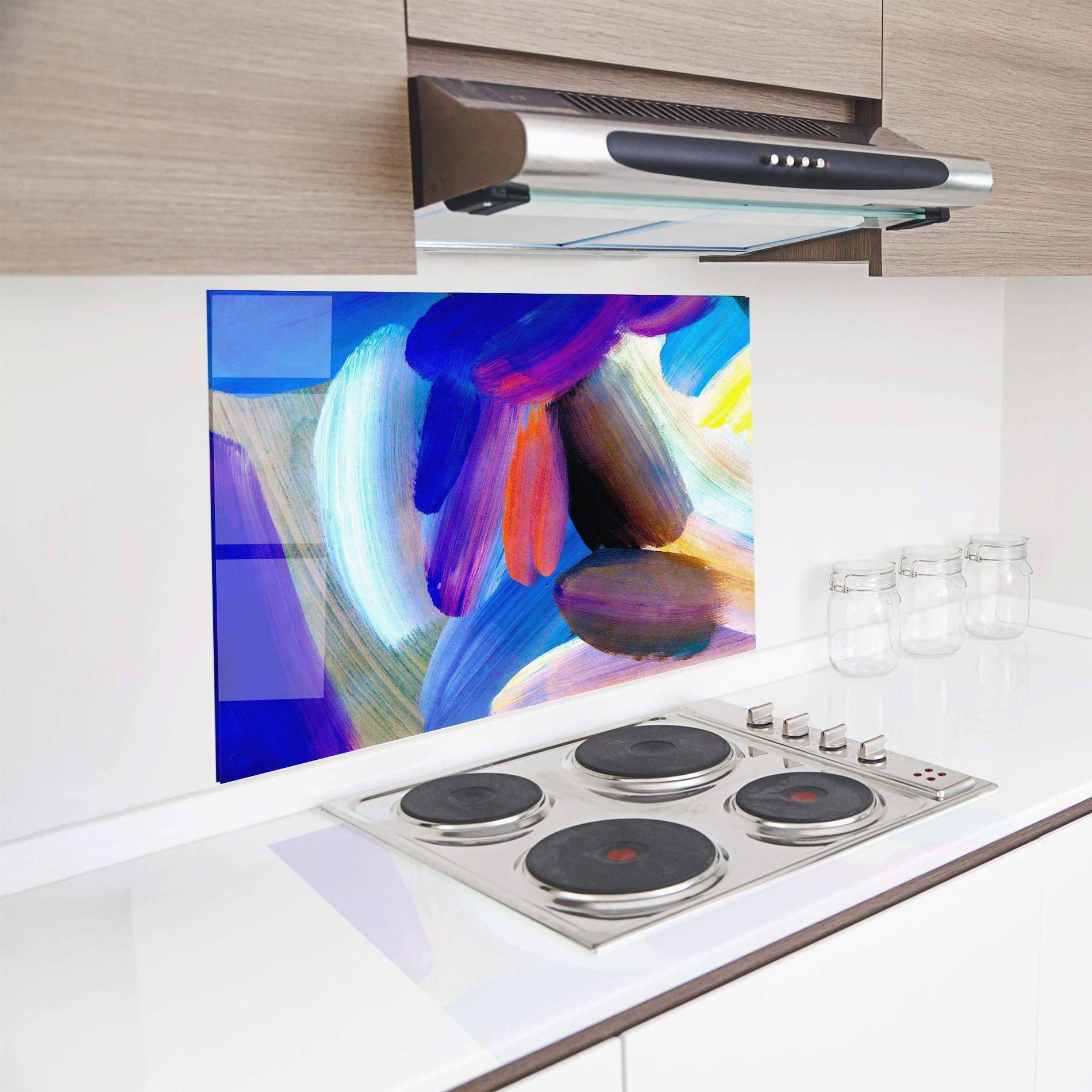 Стъклен панел за кухня Colorful Abstract mockup 8