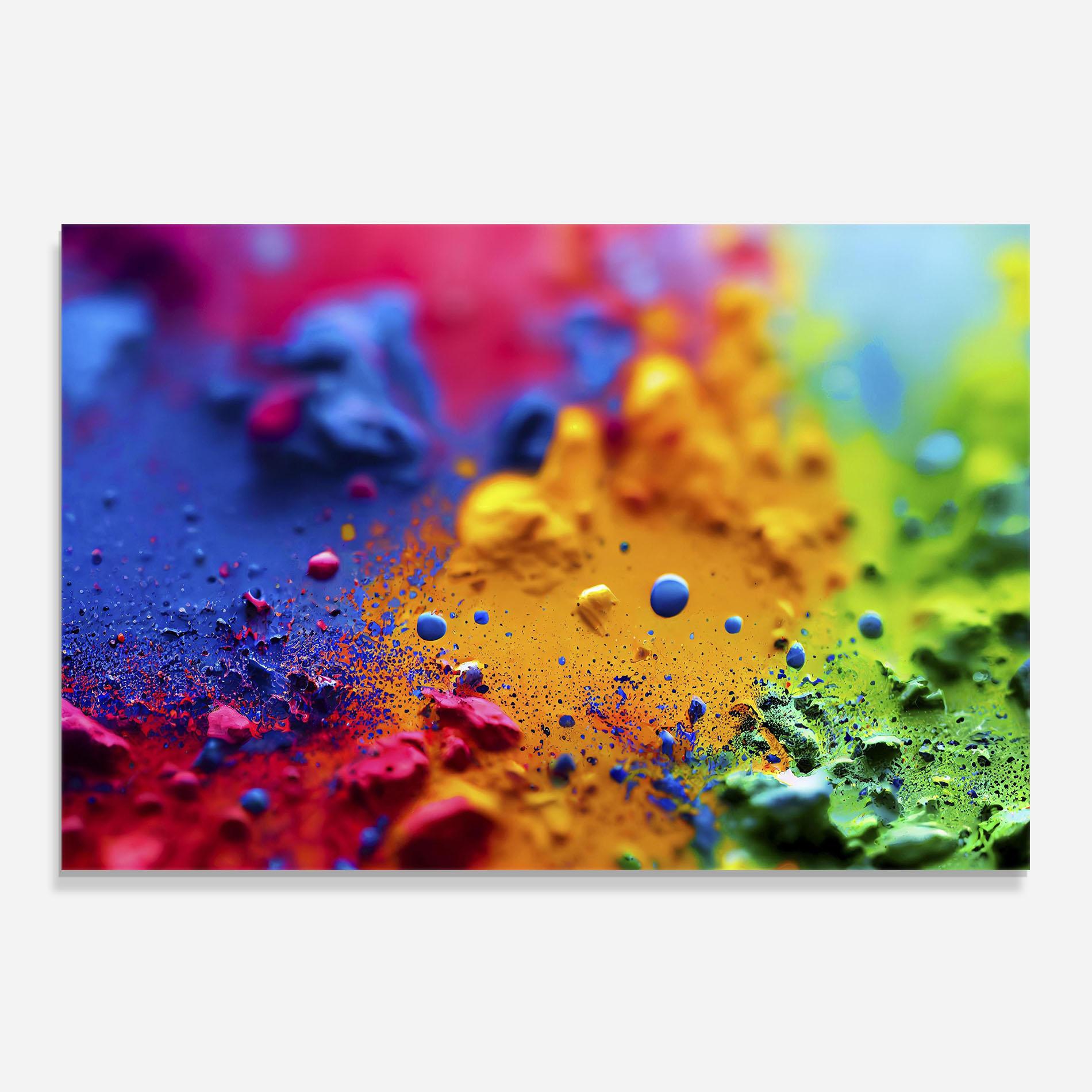 Стъклен панел за кухня Acrylic Yellow Texture mockup 0