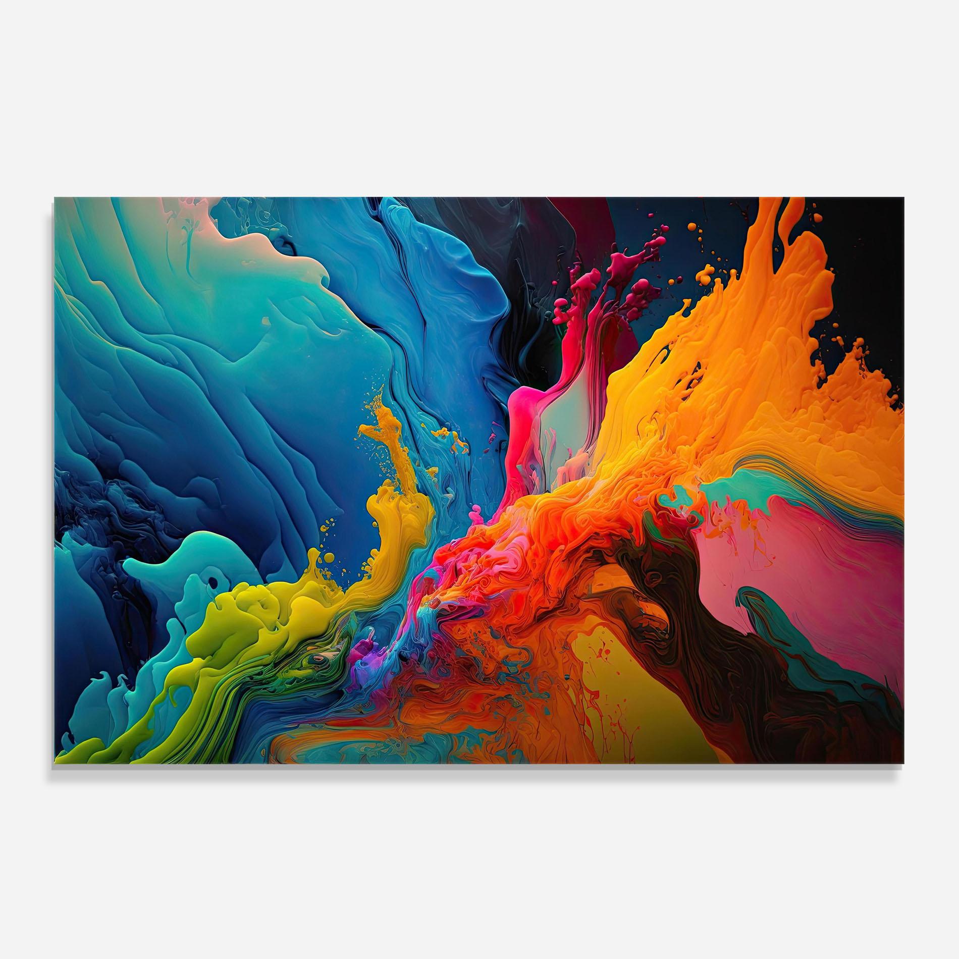 Стъклен панел за кухня Color Floating mockup 0