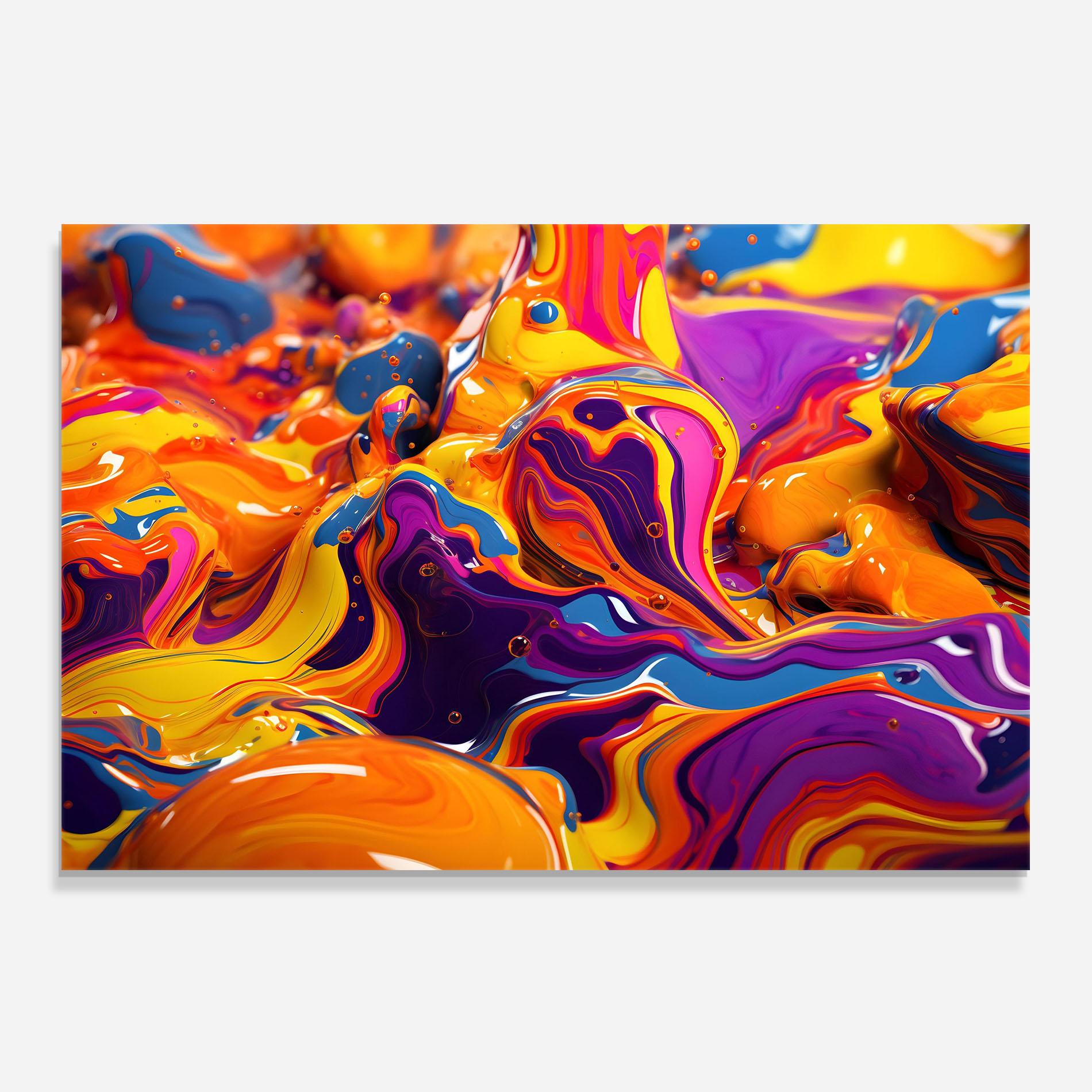 Стъклен панел за кухня Colorful Waves mockup 0