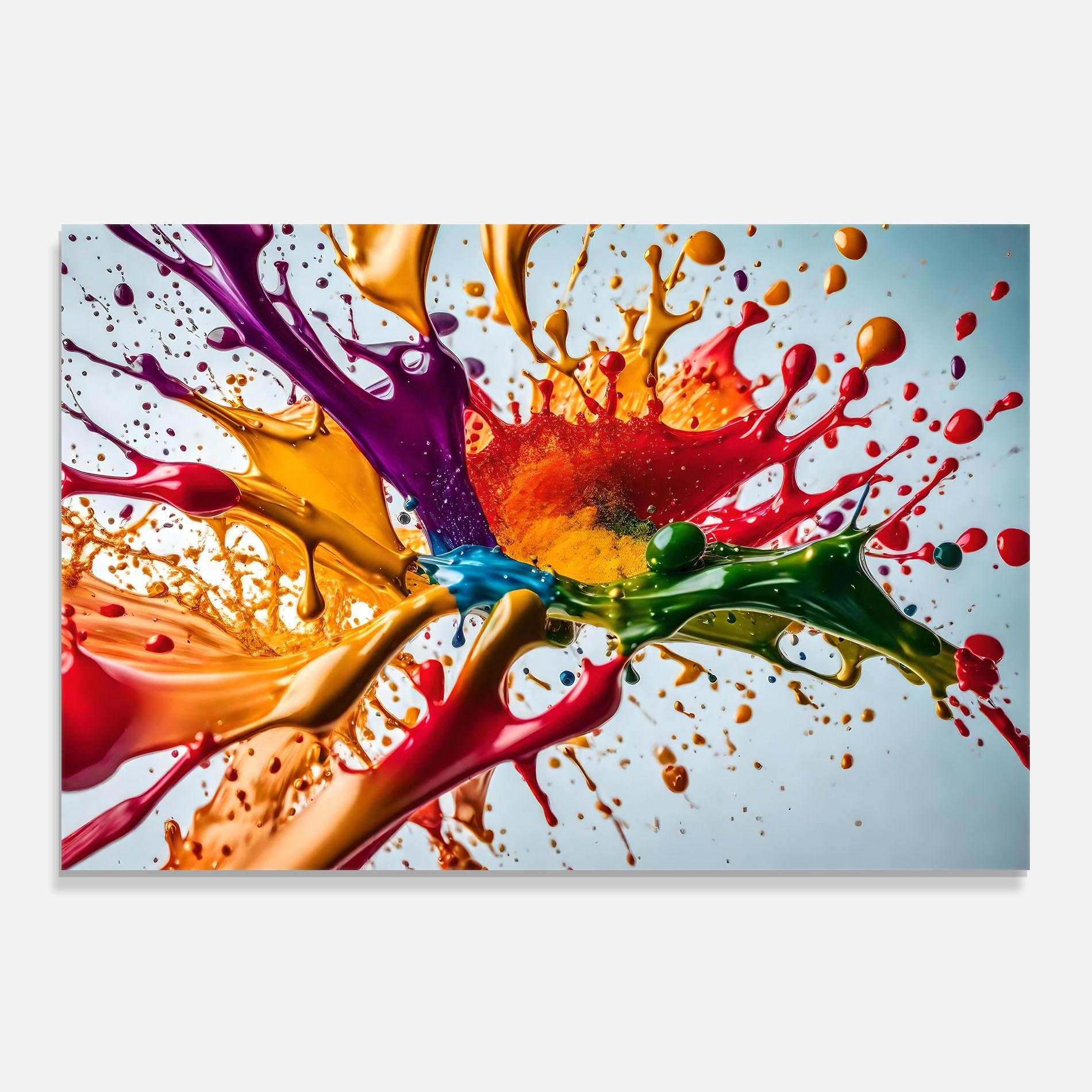 Стъклен панел за кухня Colorful Yellow Rainbow mockup 0