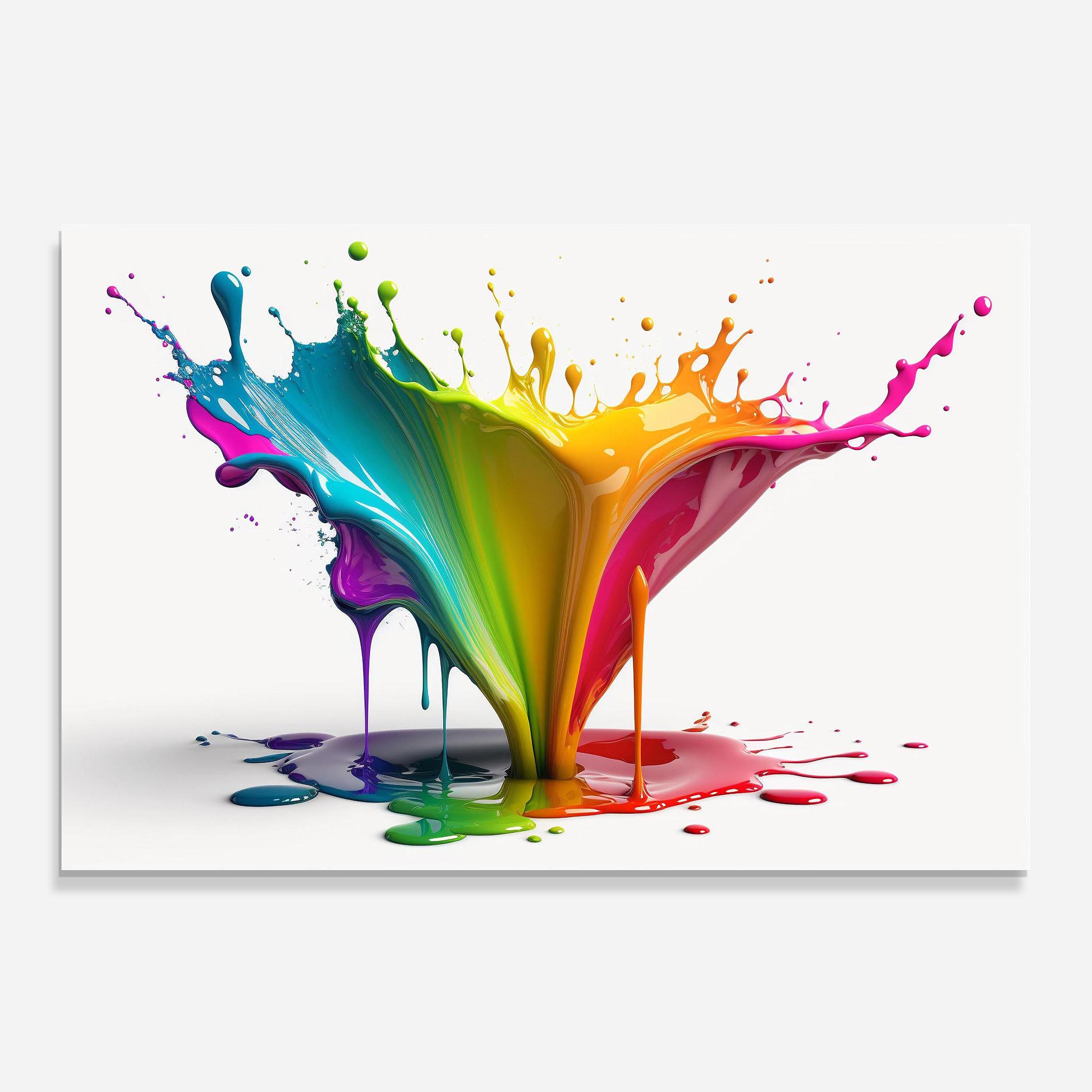 Стъклен панел за кухня Exploding Yellow Liquid mockup 0