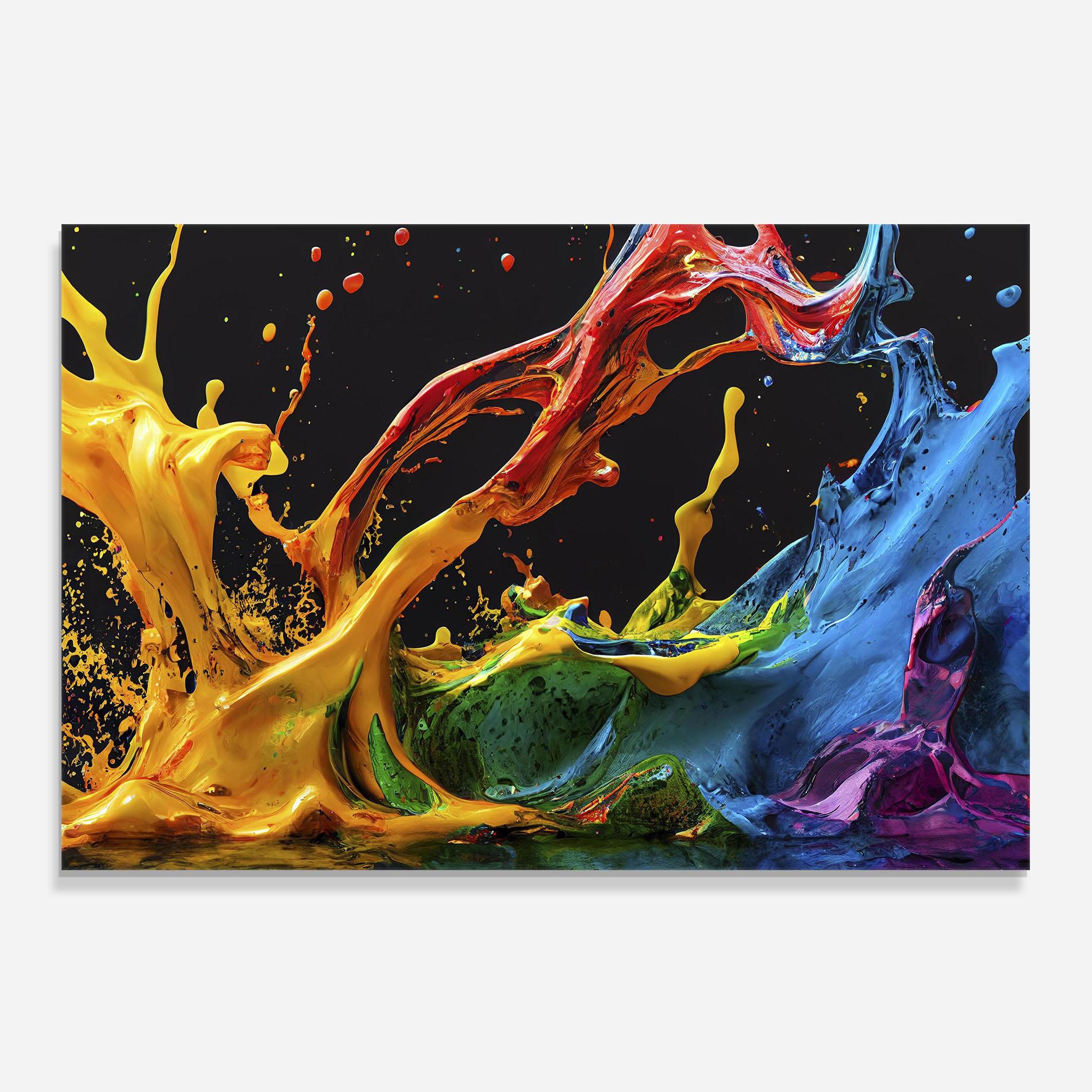 Стъклен панел за кухня Floating Yellow Splay mockup 0