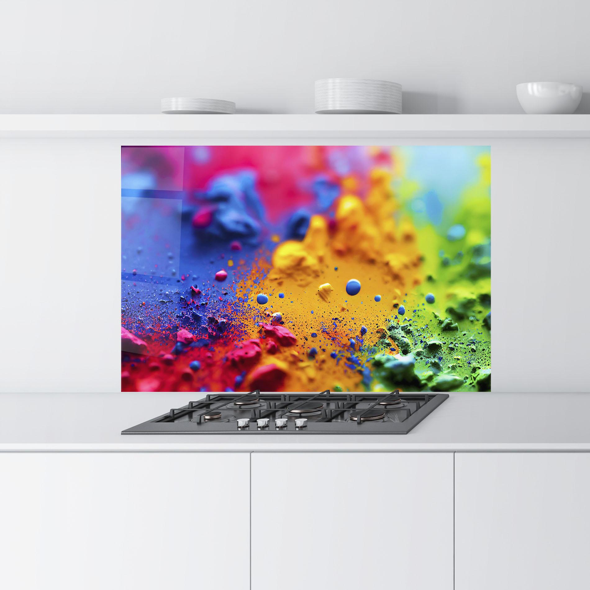 Стъклен панел за кухня Acrylic Yellow Texture mockup 9