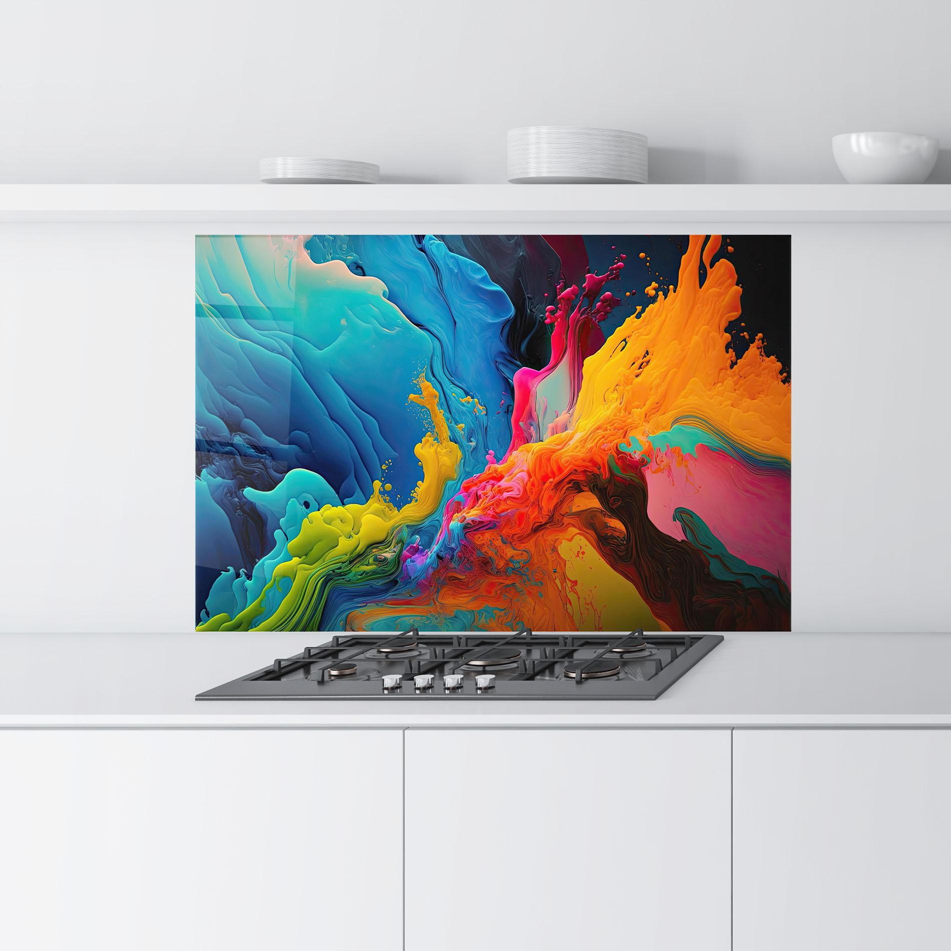 Стъклен панел за кухня Color Floating mockup 9