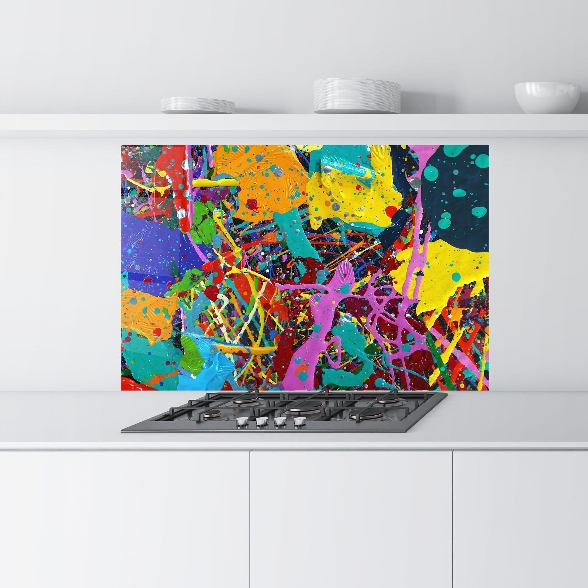 Стъклен панел за кухня Dark Panorama mockup 9