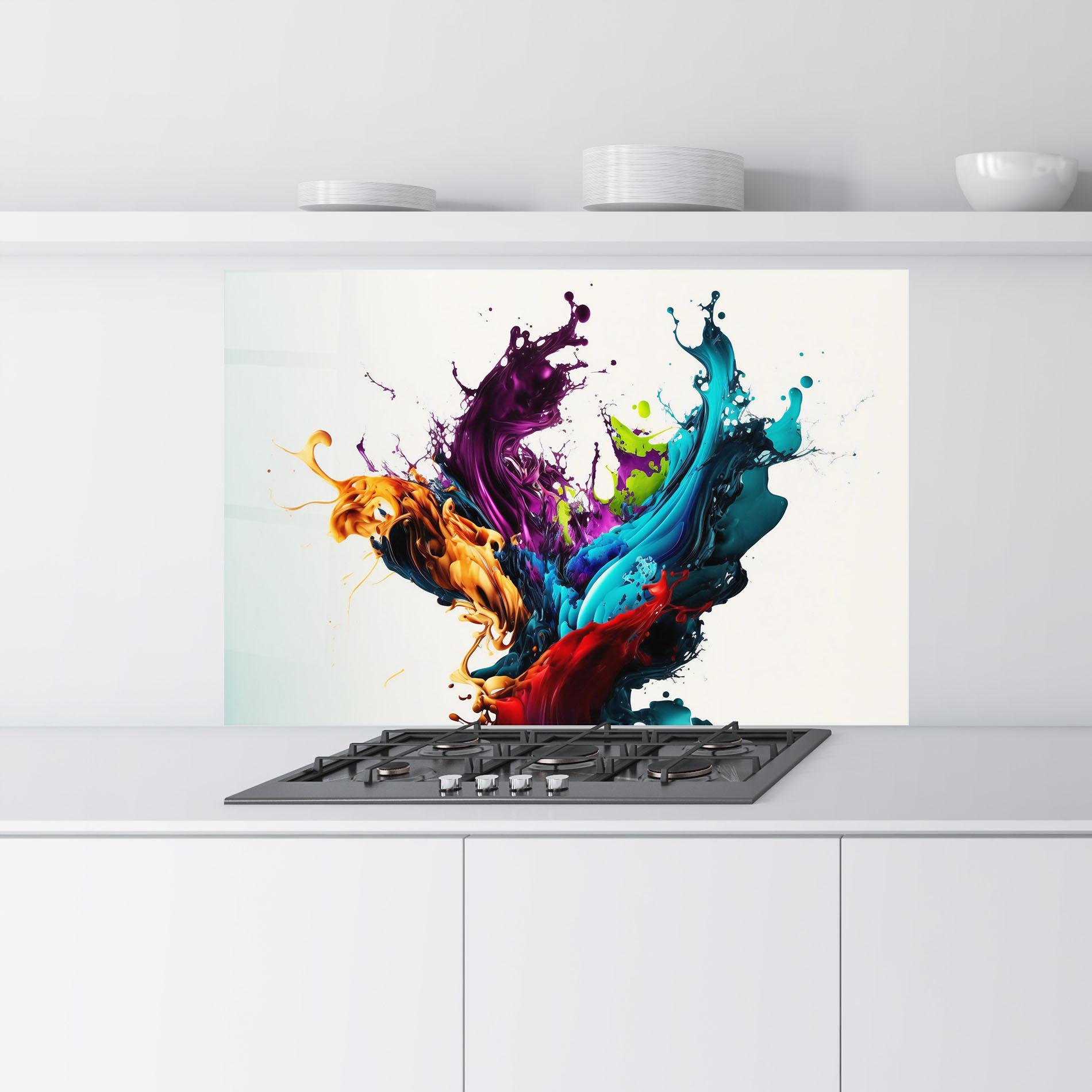 Стъклен панел за кухня Dark Purple Splash mockup 9