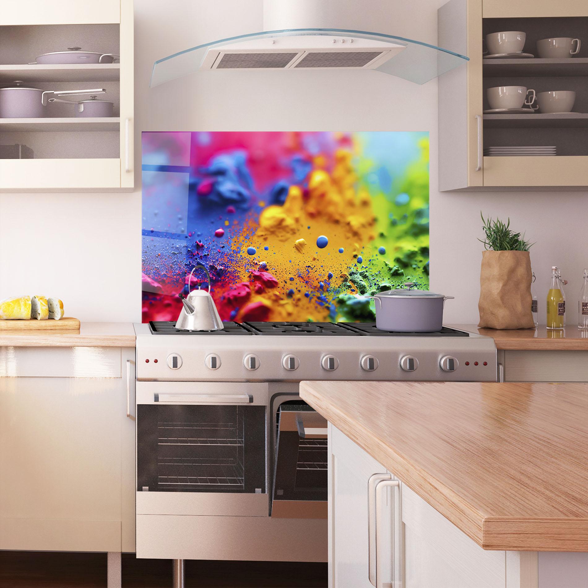 Стъклен панел за кухня Acrylic Yellow Texture mockup 1