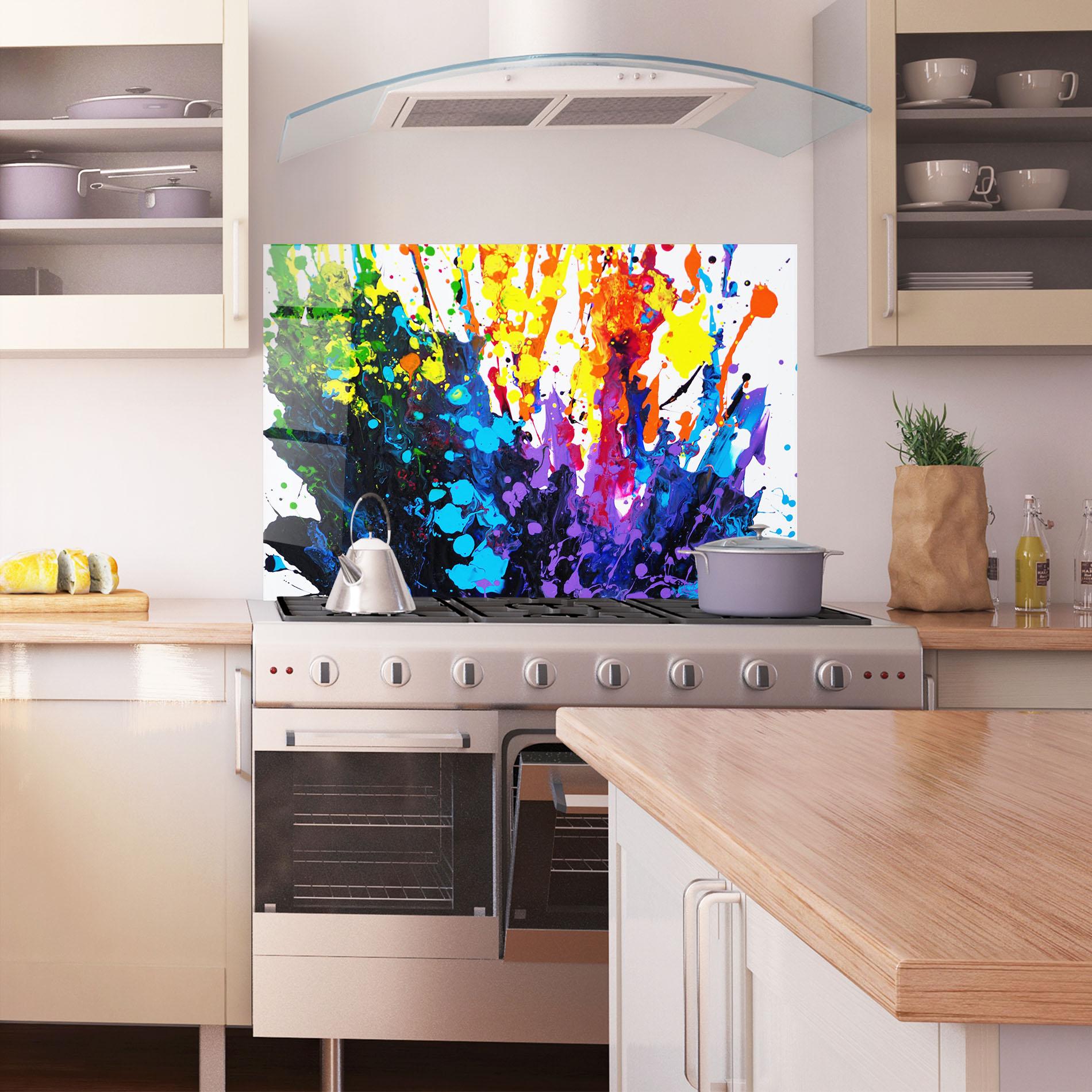 Стъклен панел за кухня Color Splash 2d mockup 1