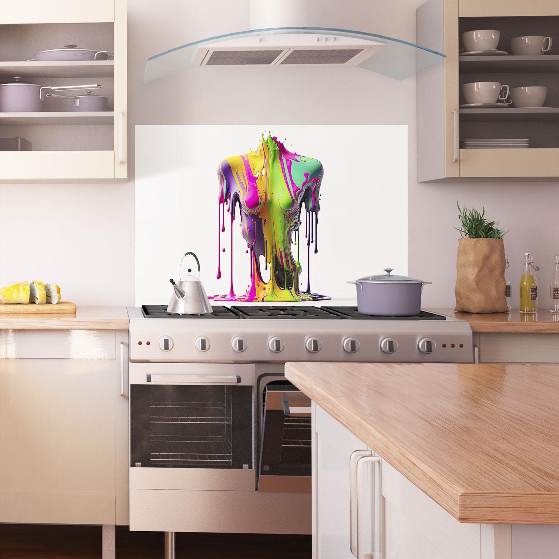 Стъклен панел за кухня Colorful Body mockup 1
