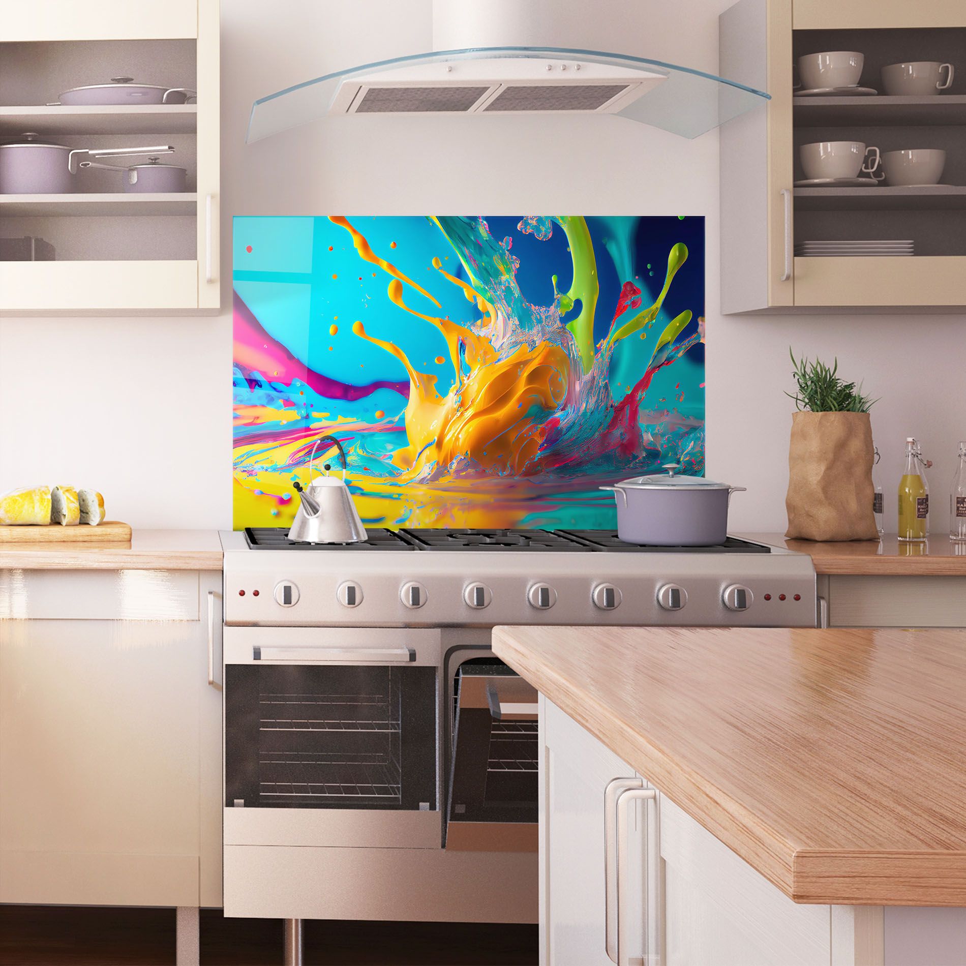 Colorful Water Splashing mockup 1