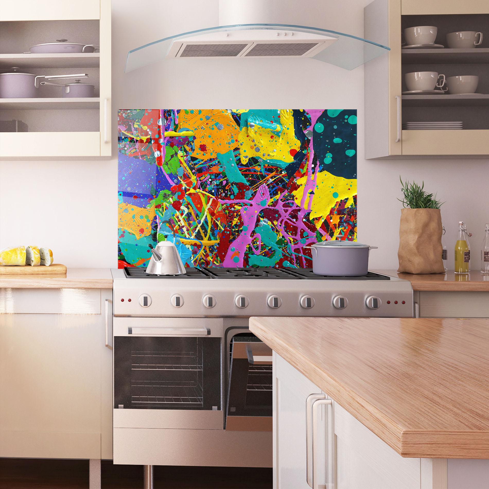 Стъклен панел за кухня Dark Panorama mockup 1