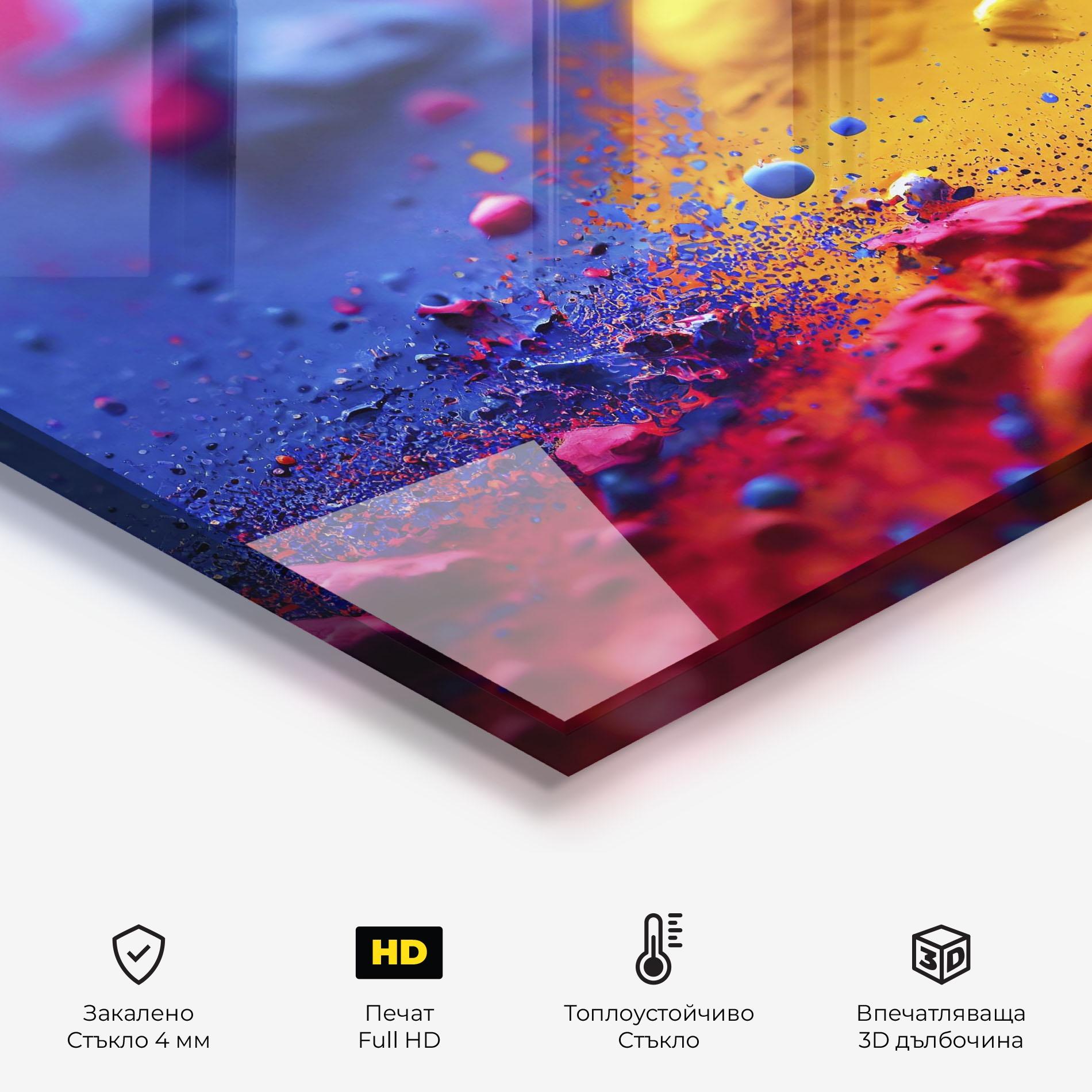 Стъклен панел за кухня Acrylic Yellow Texture mockup 2