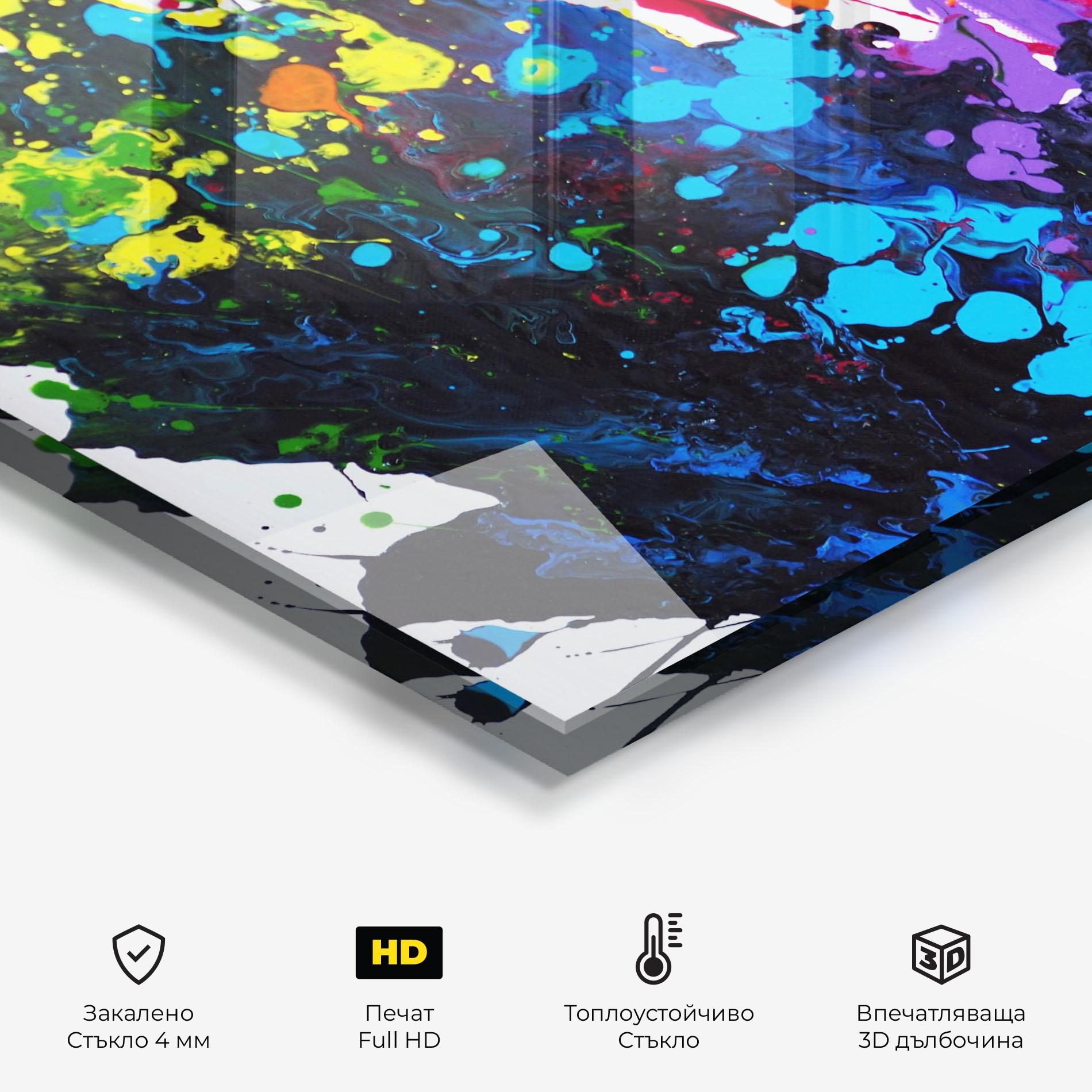 Стъклен панел за кухня Color Splash 2d mockup 2