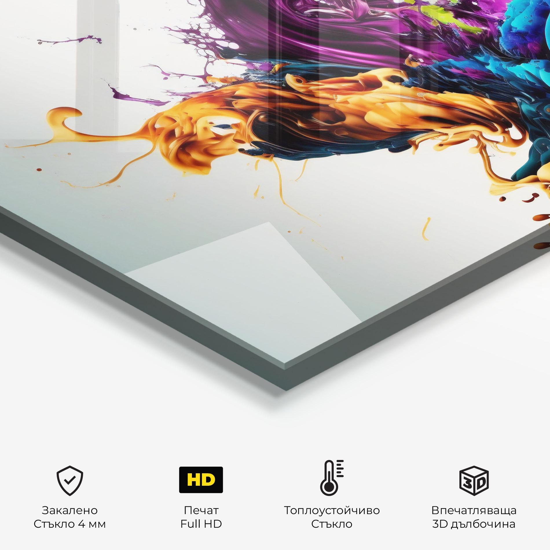 Стъклен панел за кухня Dark Purple Splash mockup 2